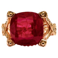 New African 5.4 Ct Pinkish Red Sapphire RGold Plated Sterling Ring 