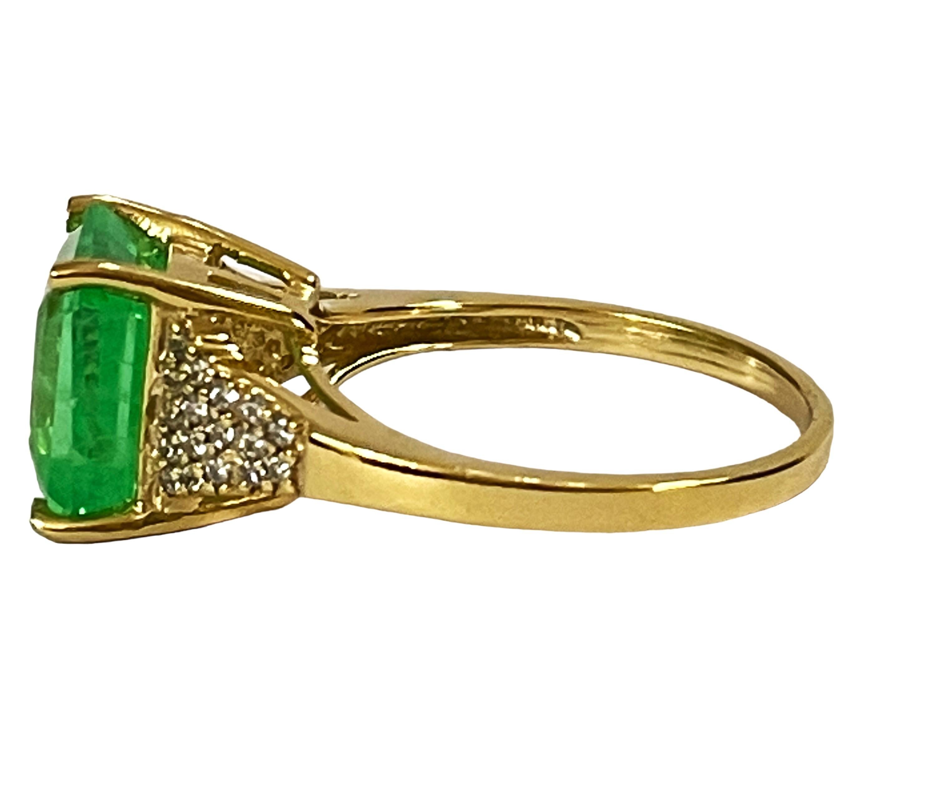 Art Deco New African 5.40 Carat Emerald Green Garnet Sapphire YGold Sterling Ring For Sale