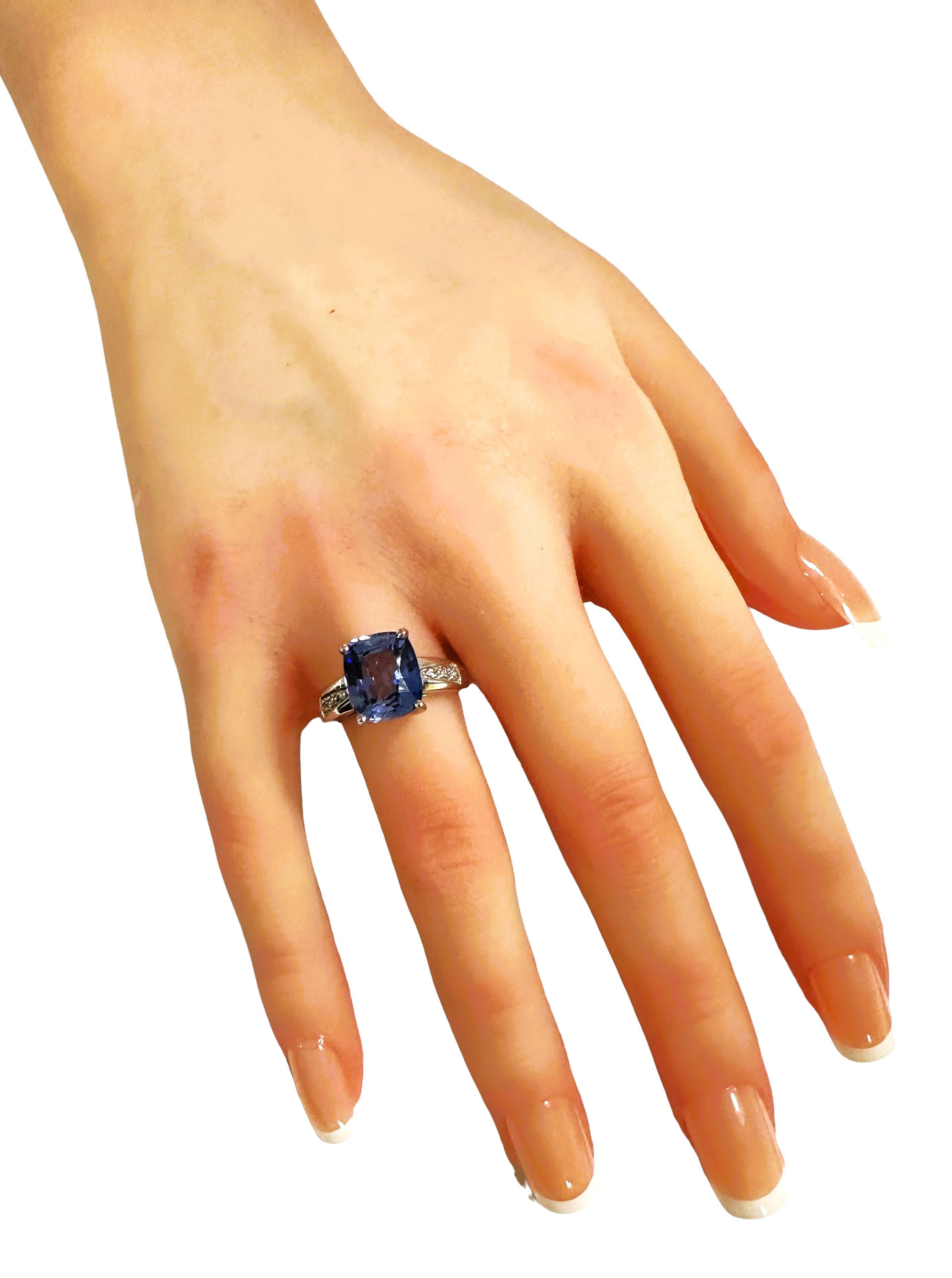 Women's New African 5.80 Ct Cornflower Blue & White Sapphire Sterling Ring Size 6.75