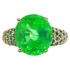 New African 5.80 Ct Emerald Green Garnet Sapphire Sterling Ring Size 6.25 New African 5.80 Ct Emerald Green Garnet Sapphire Sterling Ring Size 6.25