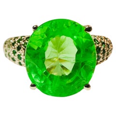 New African 5.80 Ct Emerald Green Garnet Sapphire Sterling Ring Size 6.25 New African 5.80 Ct Emerald Green Garnet Sapphire Sterling Ring Size 6.25