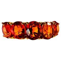 New African 6.40 Ct LAVA Spessartite Garnet Yellow Gold Plated Sterling Ring