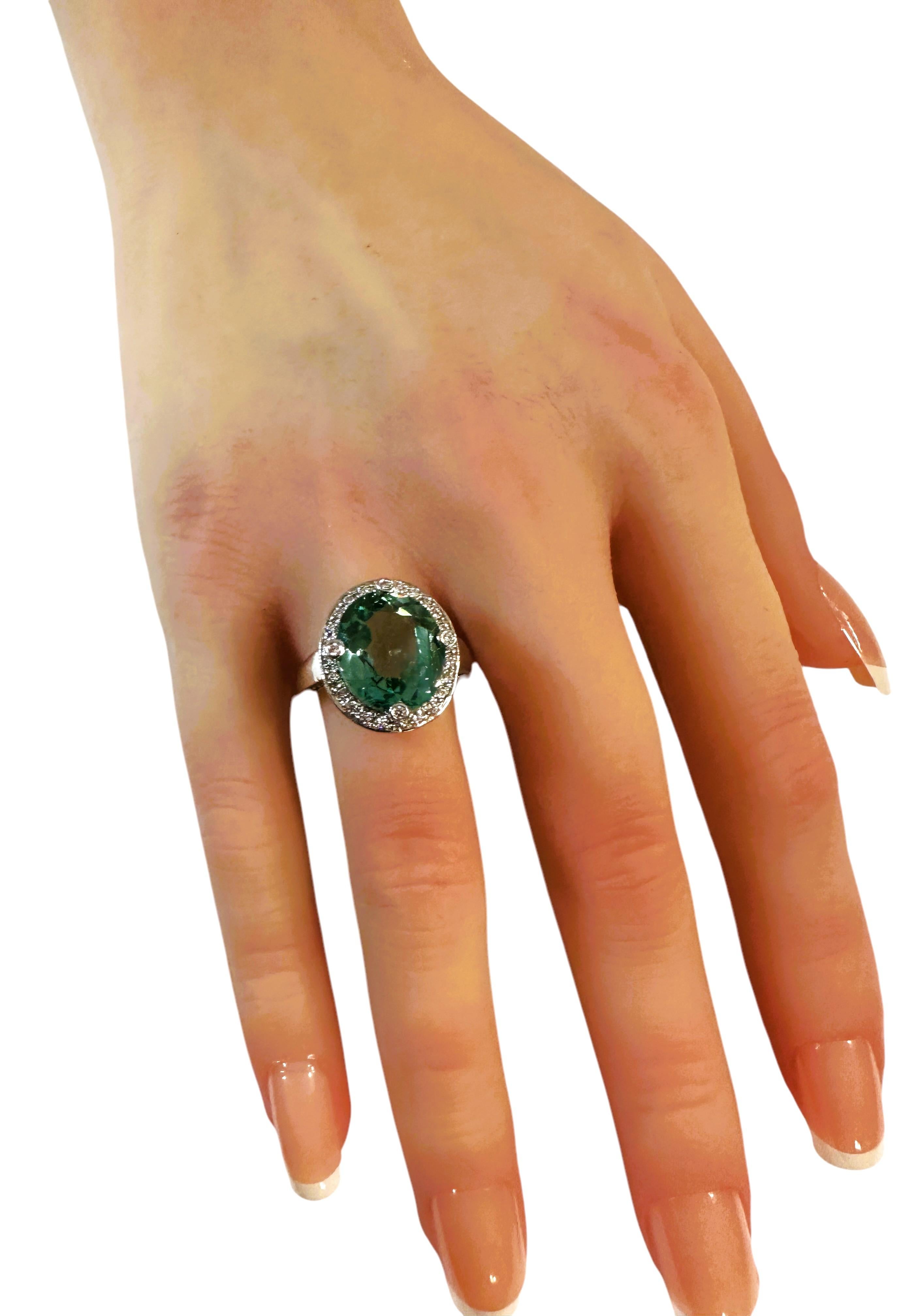 Nueva Africana 6,7 Quilates Aguamarina y Zafiro talla Diamante Anillo de Plata de Ley Talla 6,25 Art Decó
