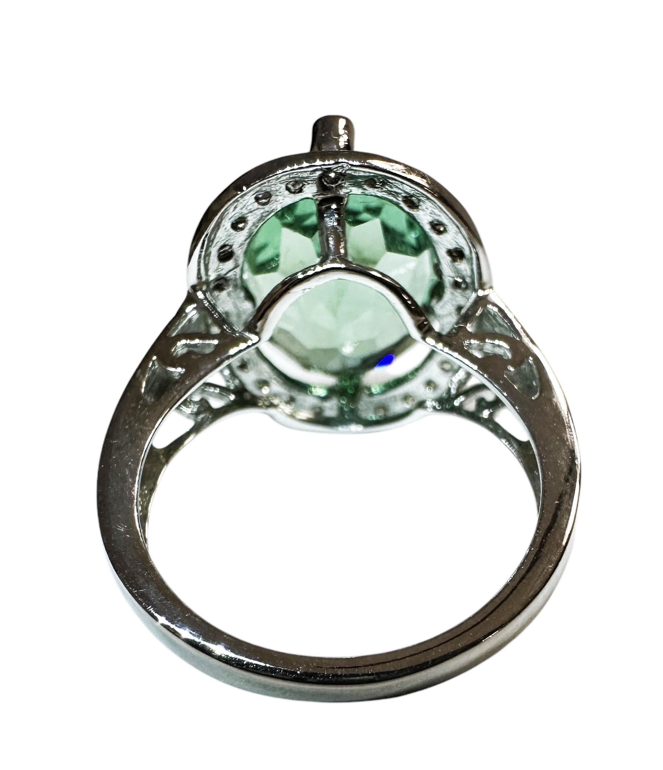 Nueva Africana 6,7 Quilates Aguamarina y Zafiro talla Diamante Anillo de Plata de Ley Talla 6,25 1
