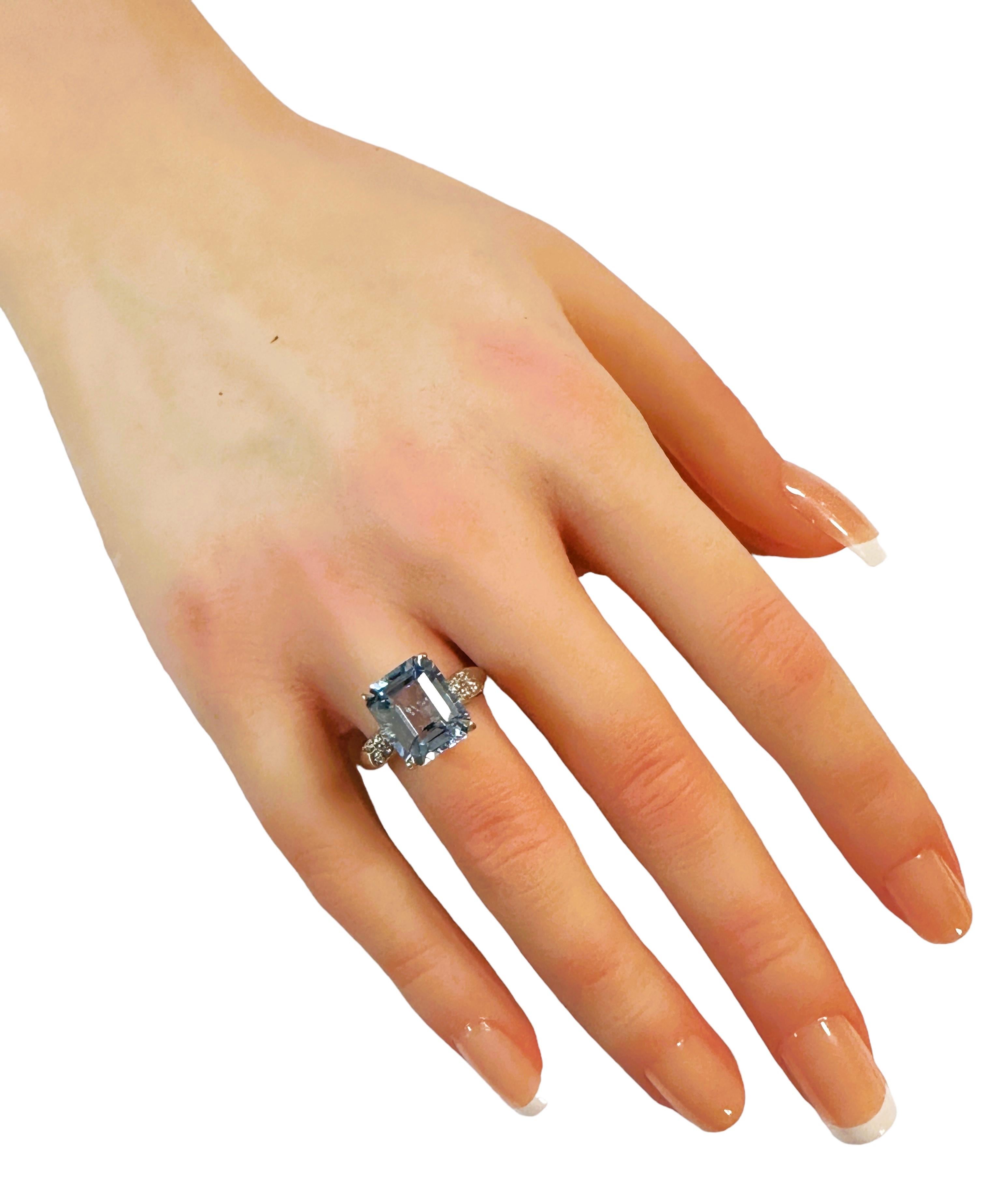 Tapered Baguette New African 6.7 Ct Sky Blue Topaz & White Sapphire Sterling Ring