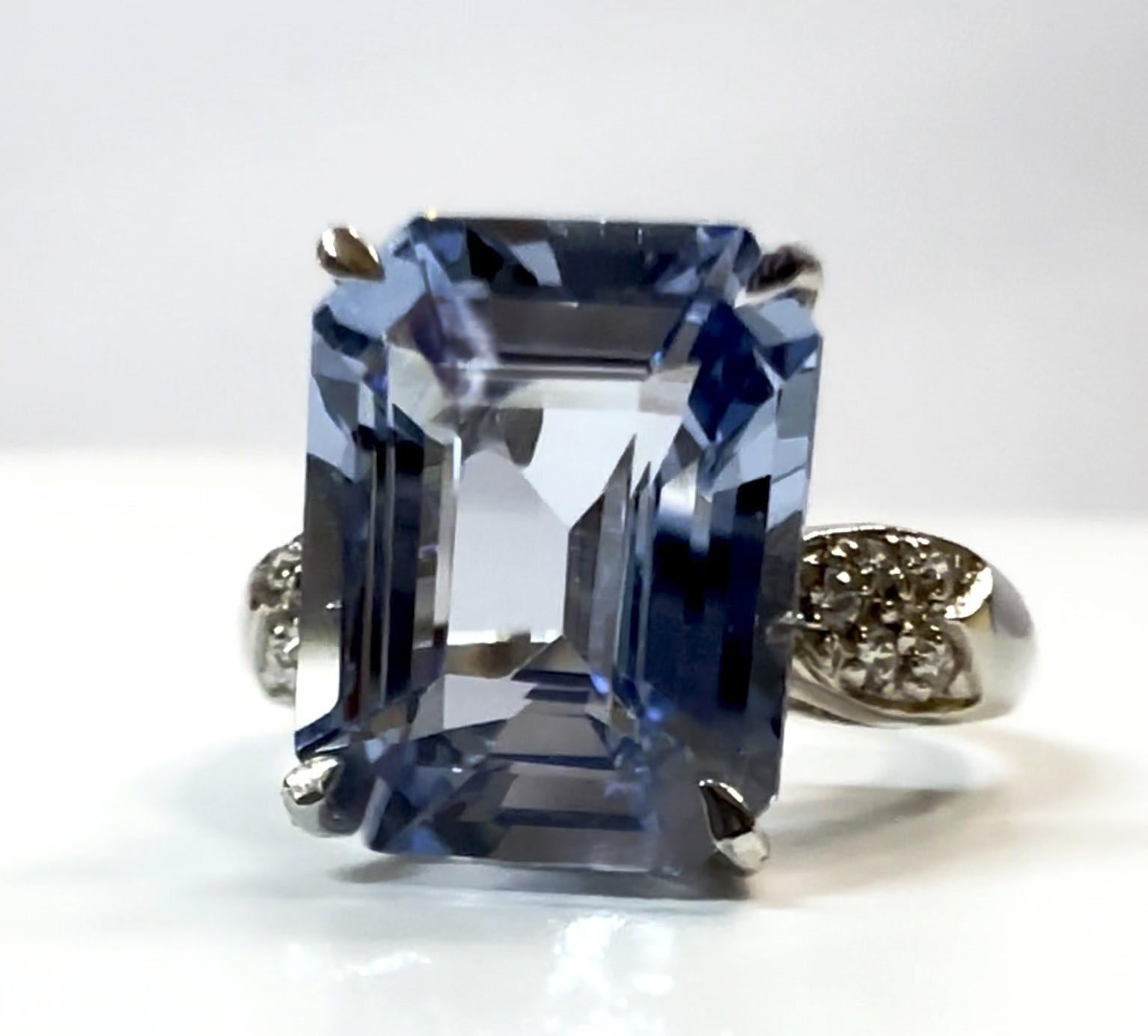 Women's New African 6.7 Ct Sky Blue Topaz & White Sapphire Sterling Ring