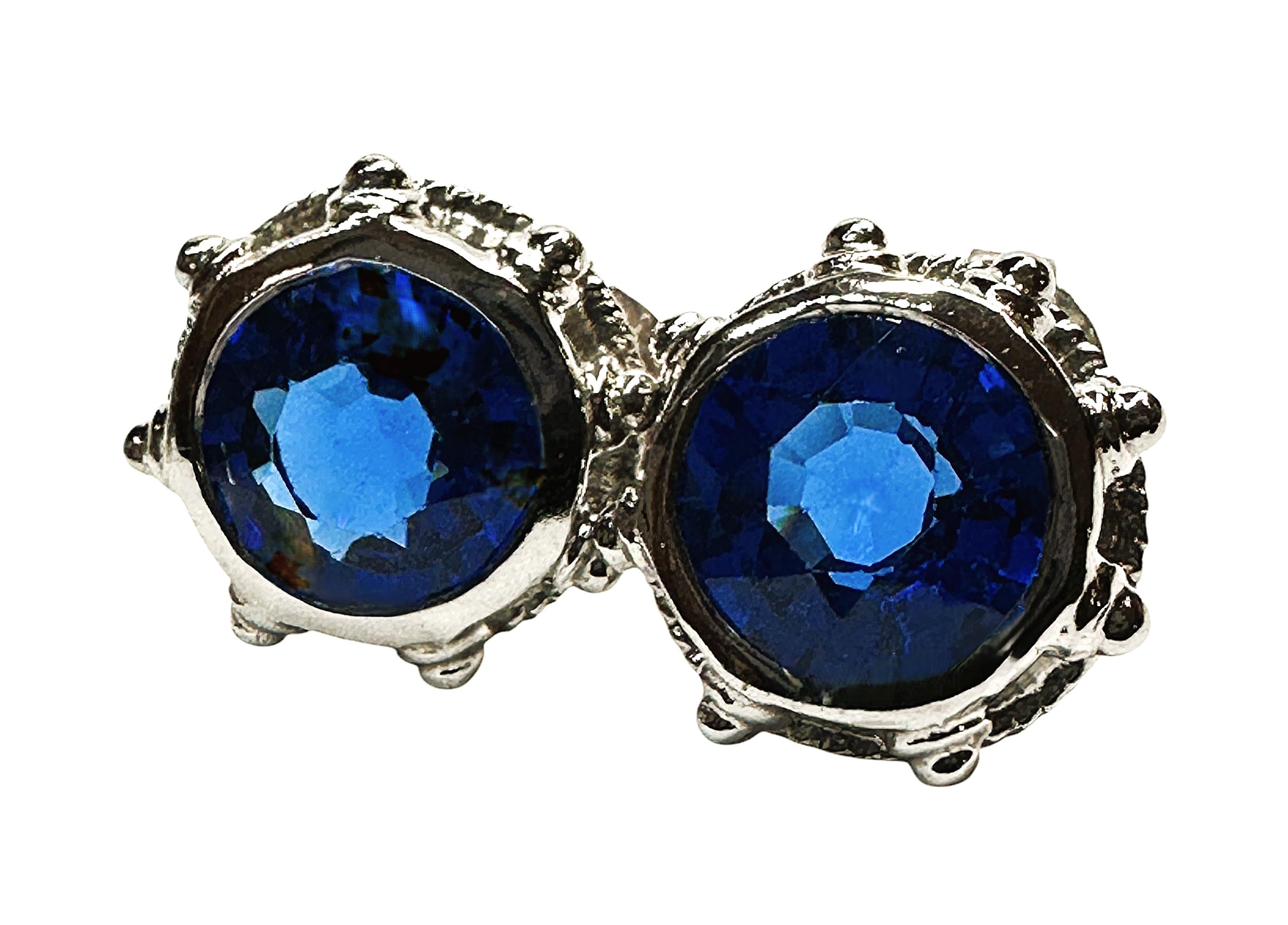 Women's New African 6.70 Ct Neon Blue Topaz Post Sterling Earrings For Sale