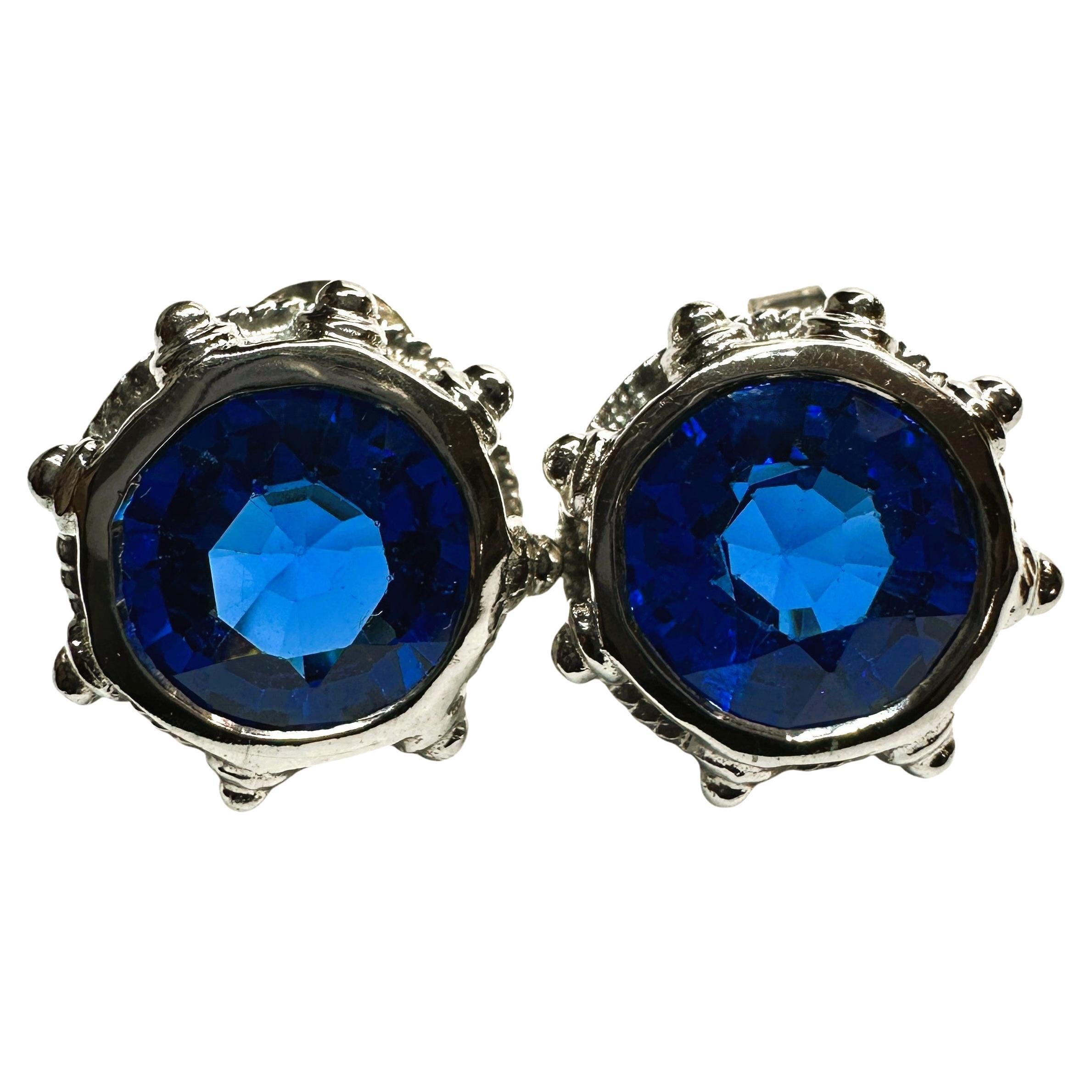 Nuevo Pendientes de plata de ley de topacio azul neón de 6.70 ct