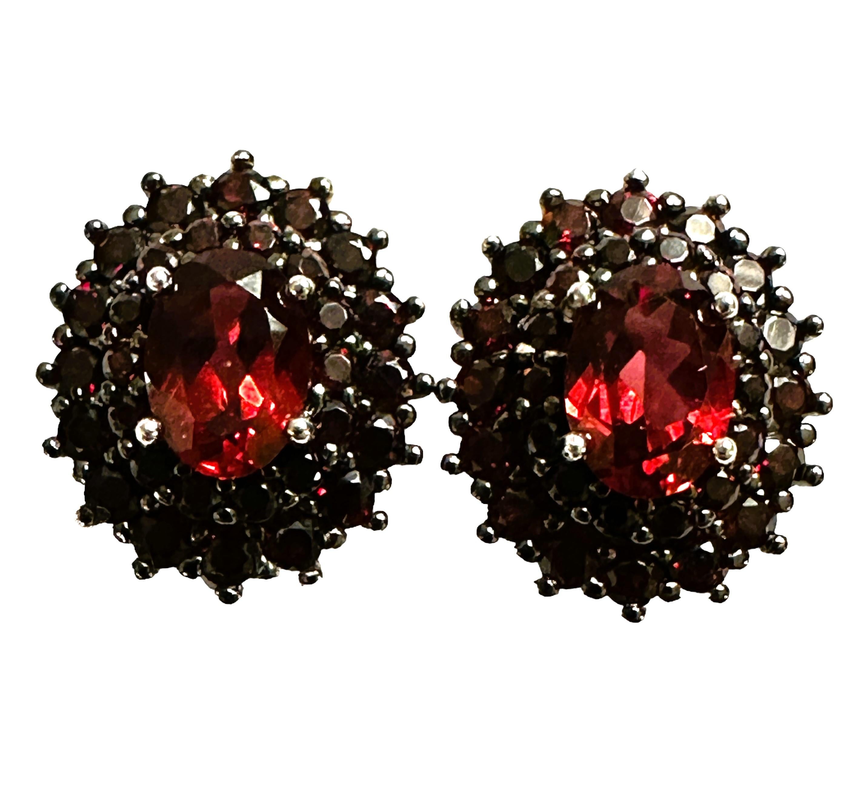 New African .76 Carat Mozambique Red Garnet Sterling Earrings In New Condition For Sale In Eagan, MN