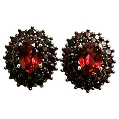 New African .76 Carat Mozambique Red Garnet Sterling Earrings