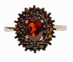 New African .76 Carat Mozambique Red Garnet Sterling Ring