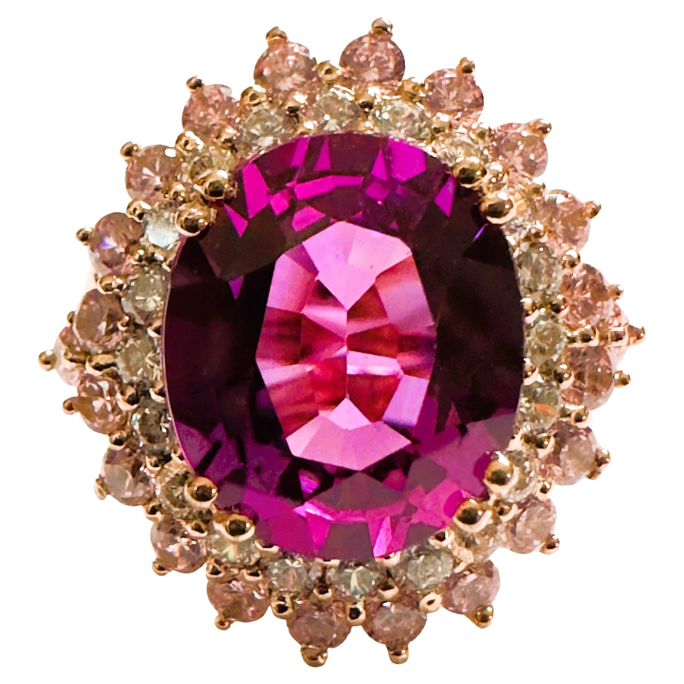 New African IF 8.20 ct Platinum Pink Sapphire Yellow Gold Plated