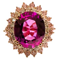 New African 8.0 Ct Blue Purple & Pink Sapphire RGold Plated Sterling Ring