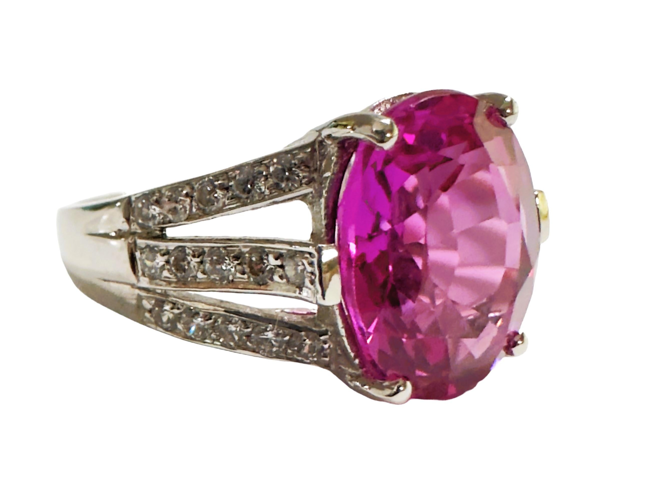 Women's New African 8.0 Ct Pink Sapphire Sterling Ring Size 6