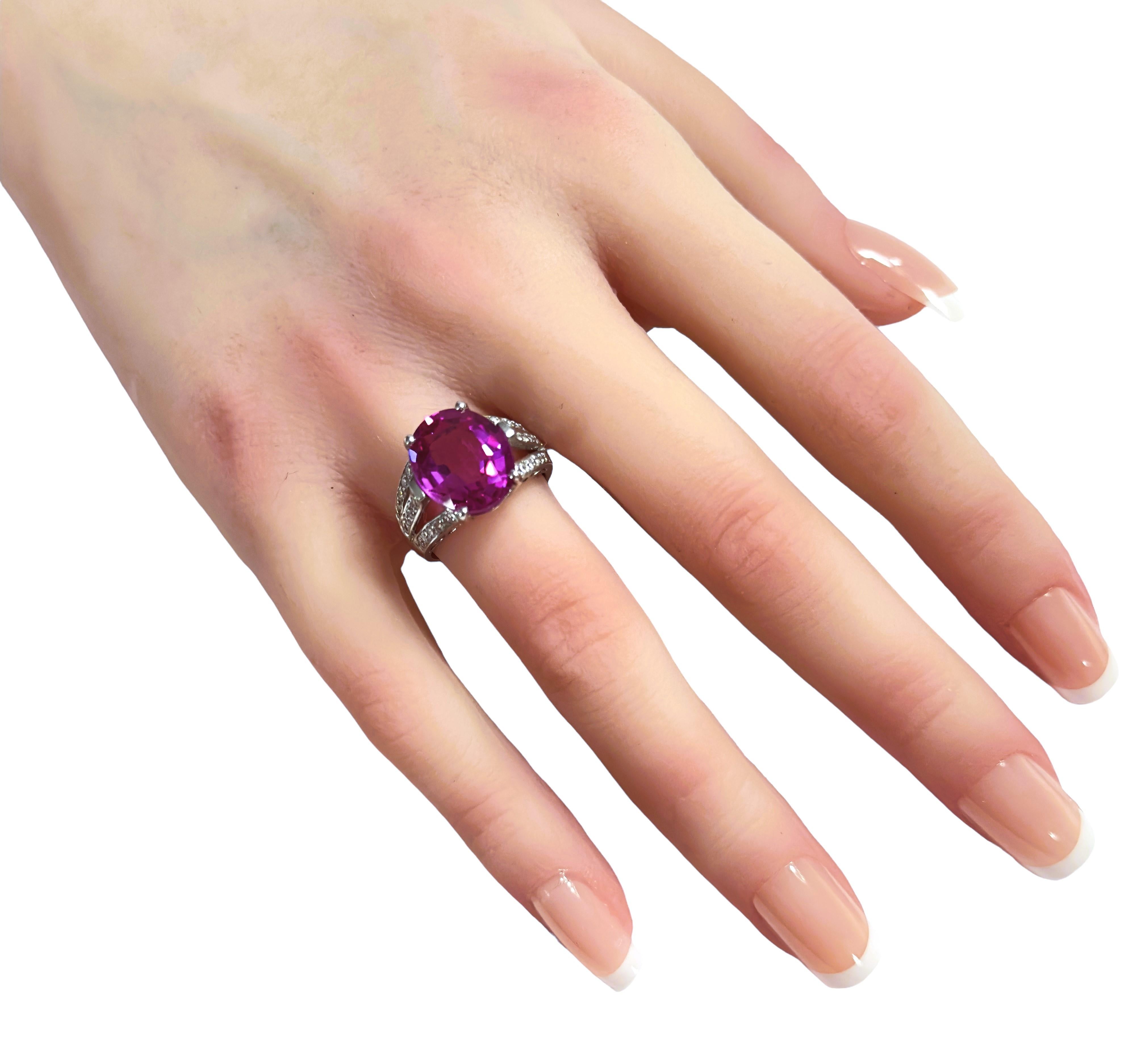 New African 8.0 Ct Pink Sapphire Sterling Ring Size 6 For Sale 1