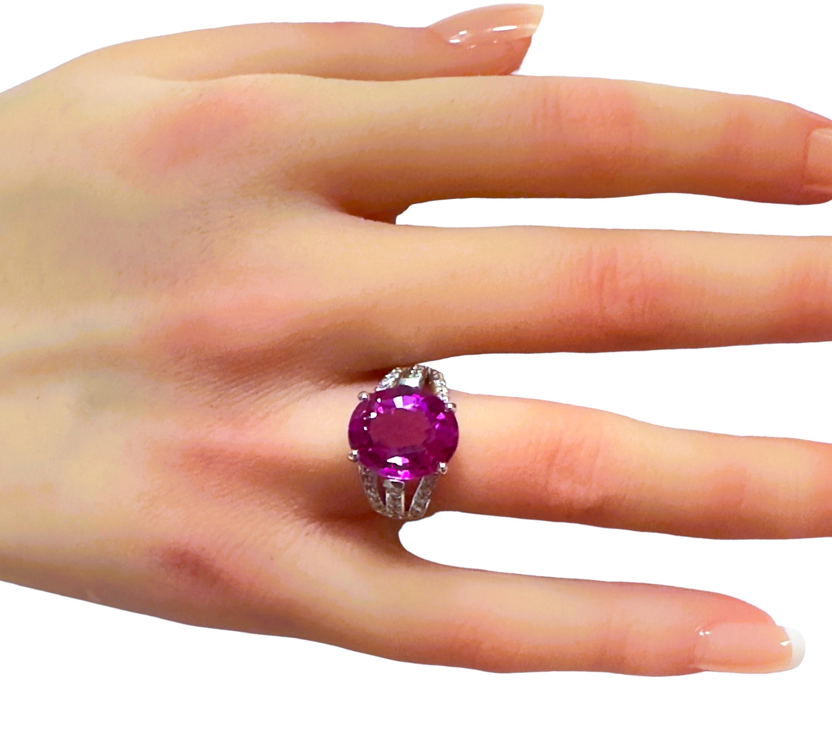 New African 8.0 Ct Pink Sapphire Sterling Ring Size 6 For Sale 2