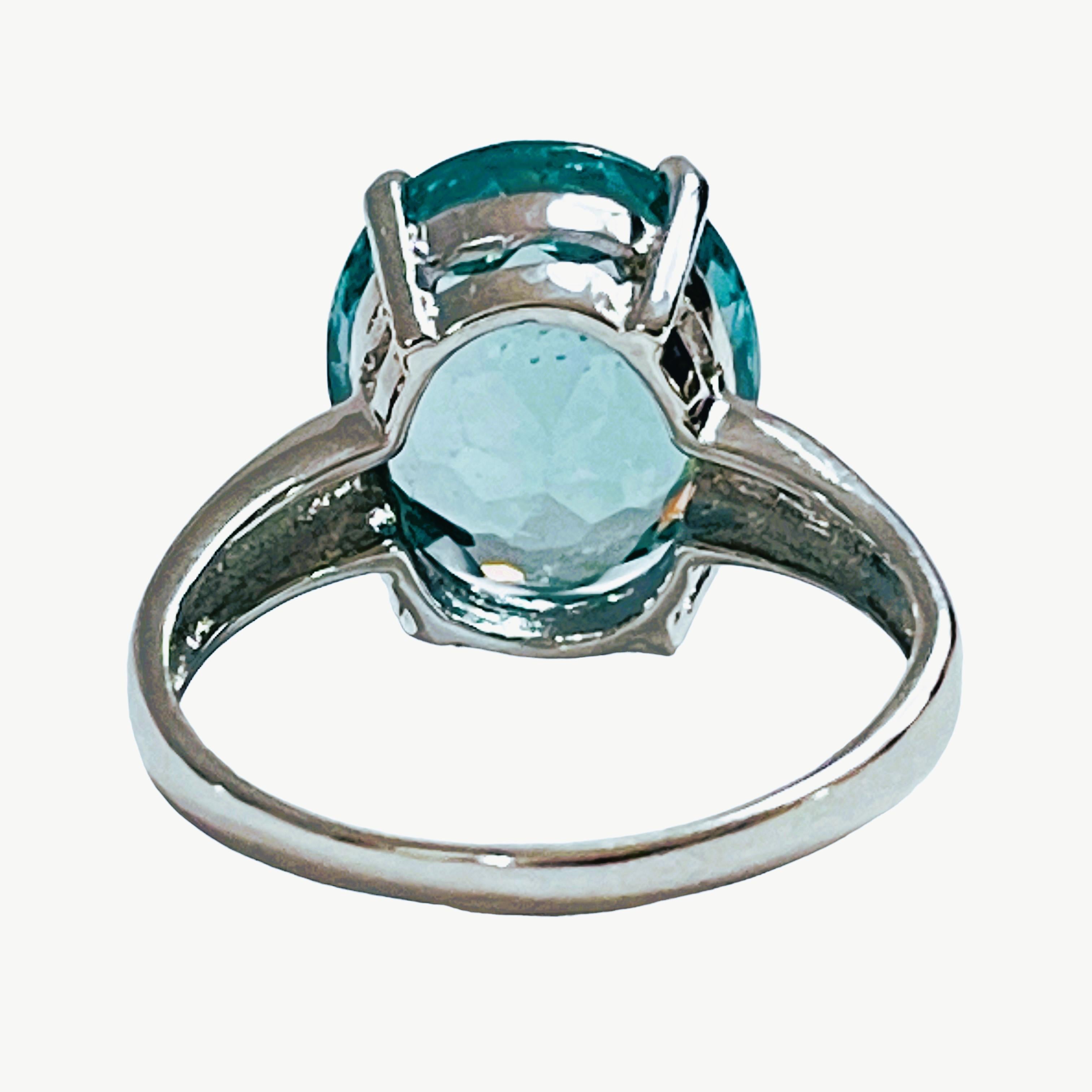 Afrikanischer 8,40 Karat grüner Paraiba-Turmalin-Sterling-Ring (Art déco)
