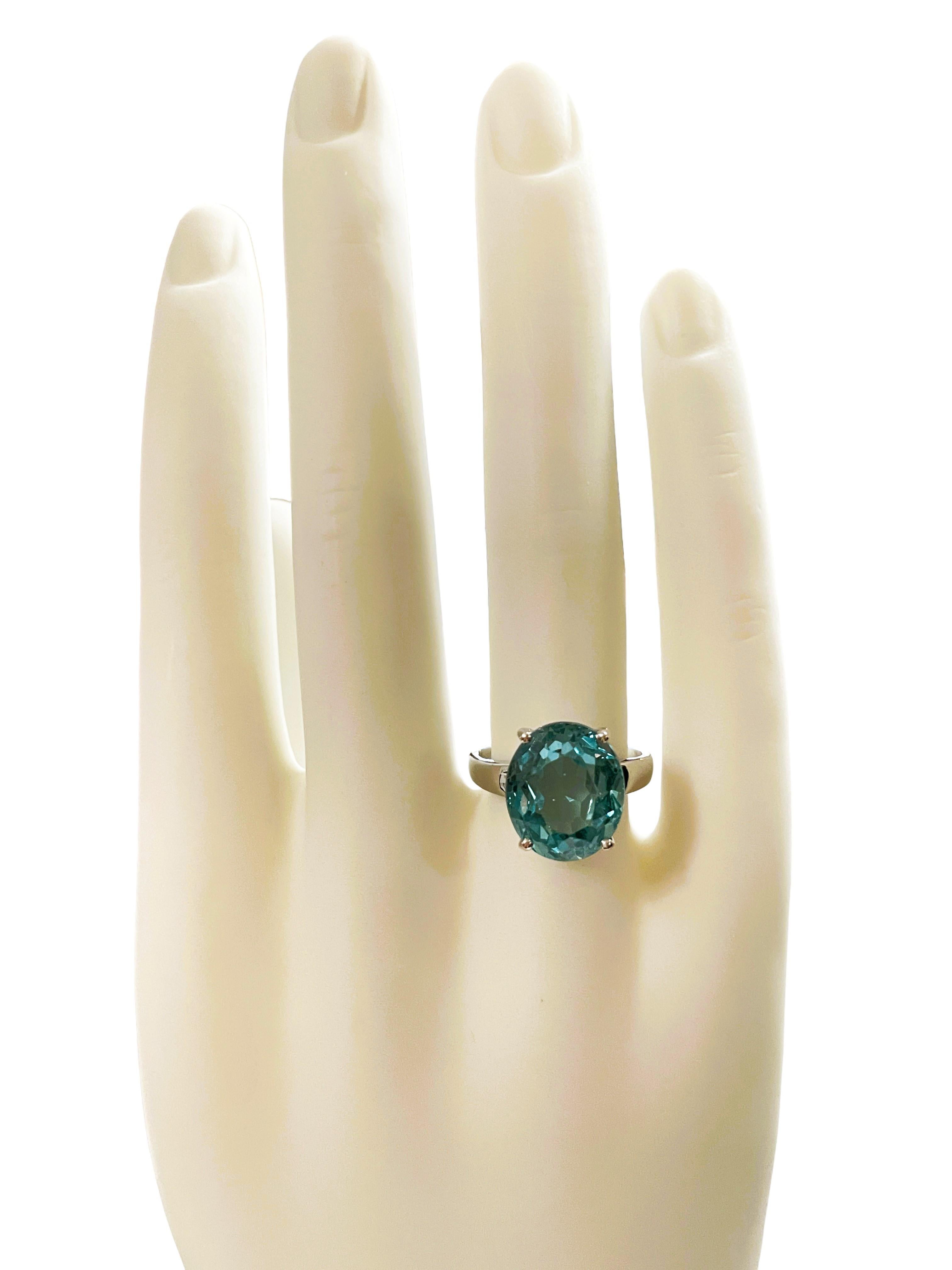 Afrikanischer 8,40 Karat grüner Paraiba-Turmalin-Sterling-Ring im Zustand „Neu“ in Eagan, MN