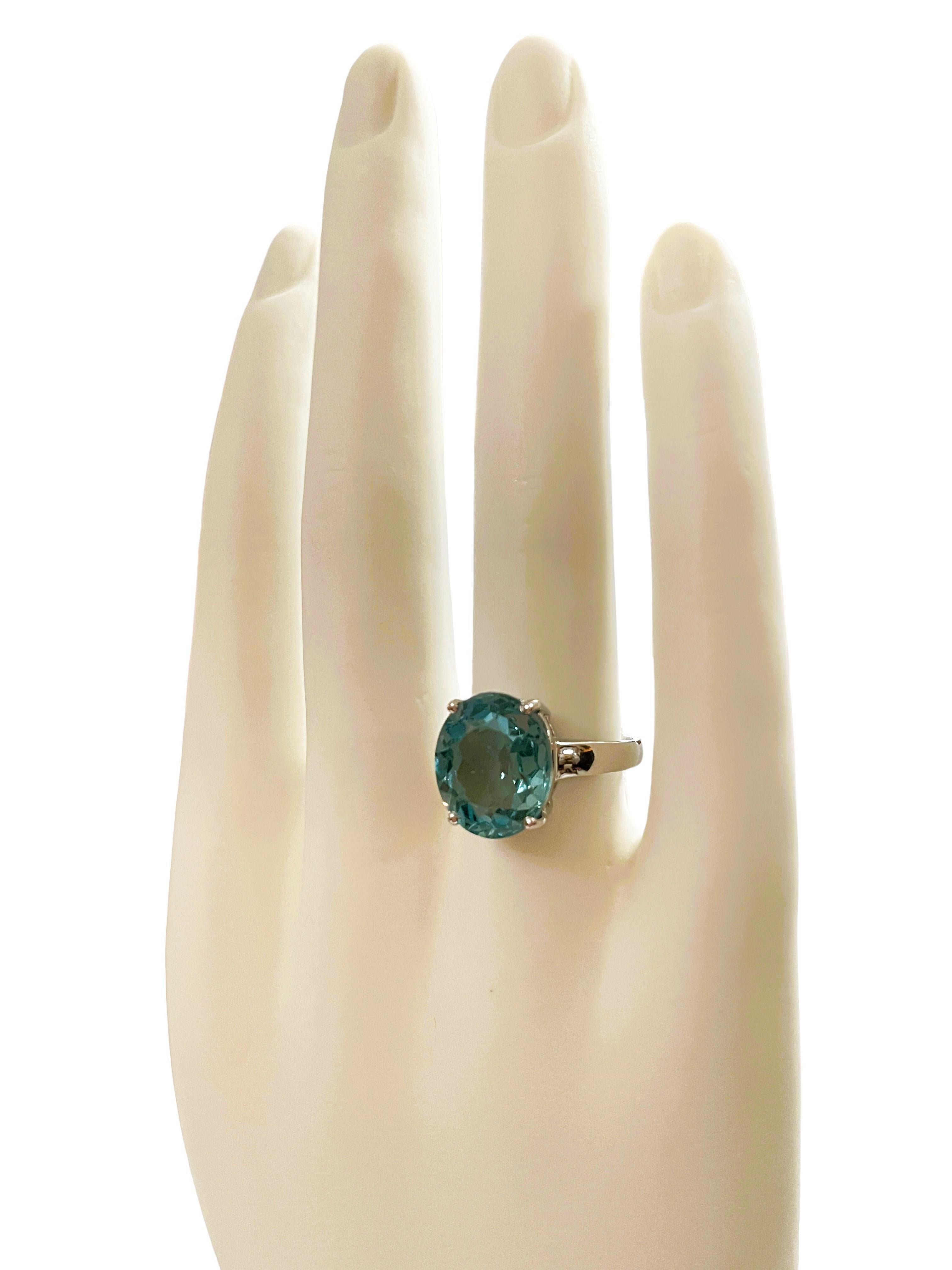 Afrikanischer 8,40 Karat grüner Paraiba-Turmalin-Sterling-Ring Damen