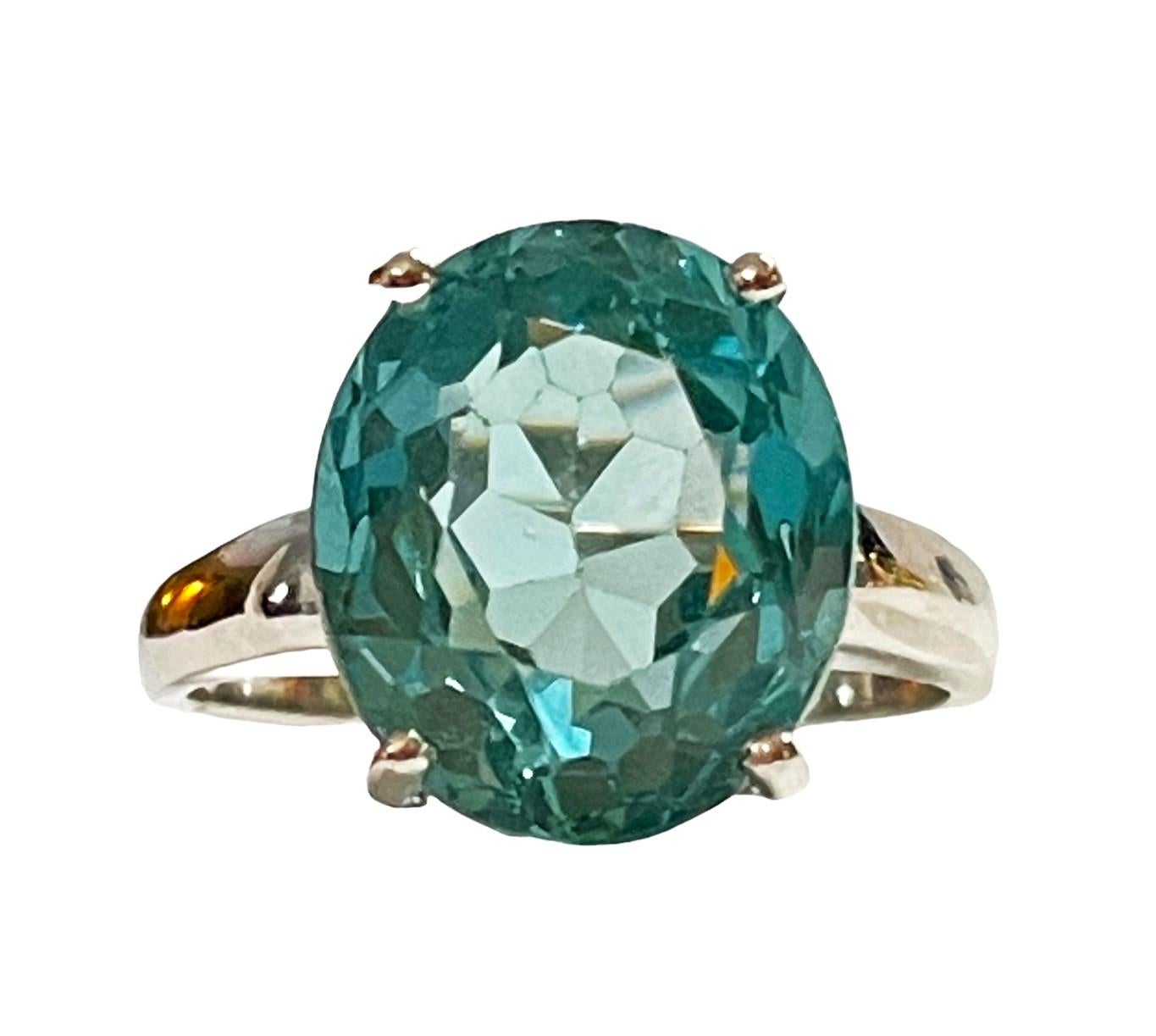 Afrikanischer 8,40 Karat grüner Paraiba-Turmalin-Sterling-Ring 1