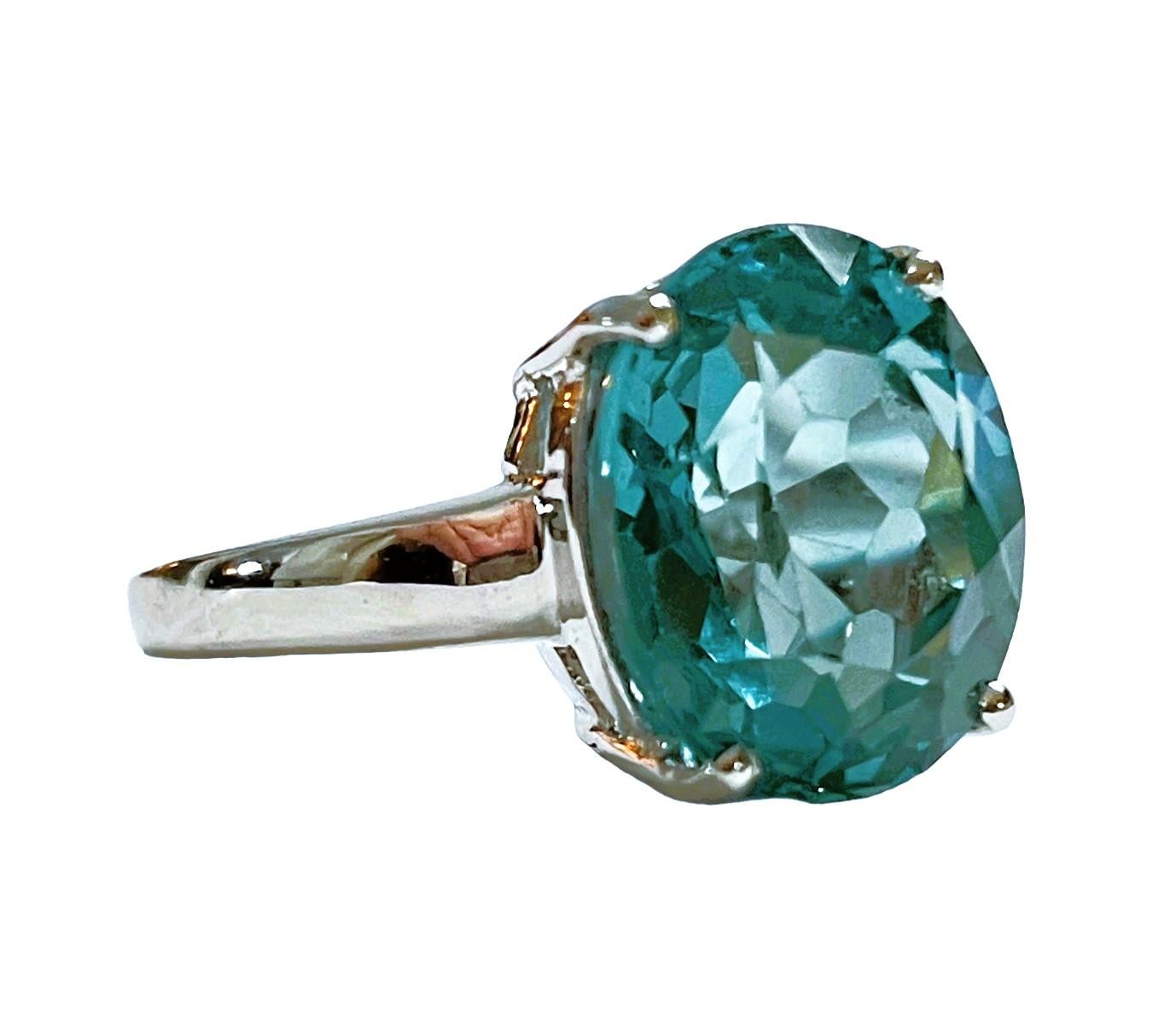 Afrikanischer 8,40 Karat grüner Paraiba-Turmalin-Sterling-Ring 2