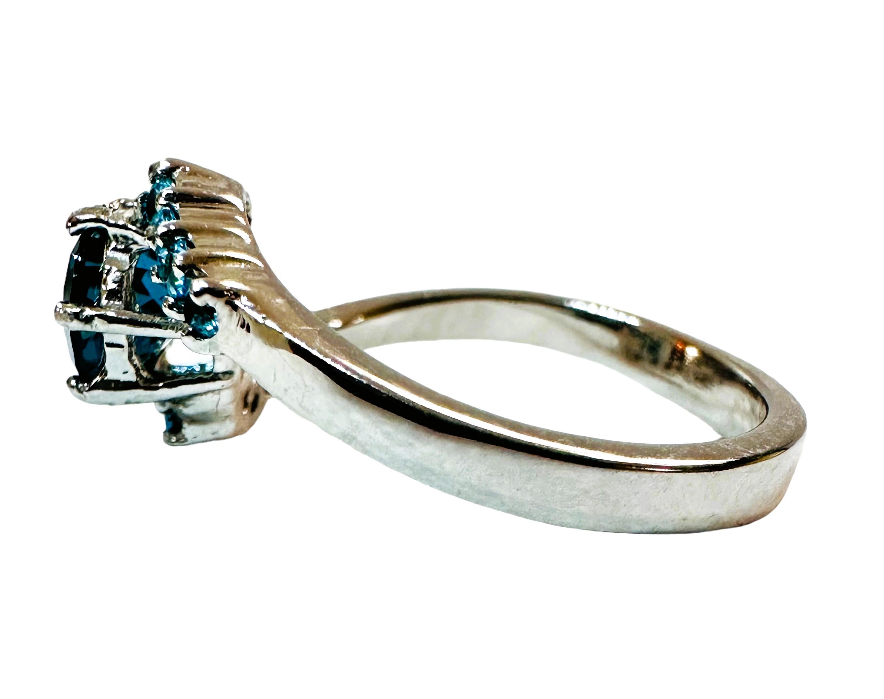Neuer afrikanischer Sterling-Ring,85 Karat Londoner Blauer Topas & blauer Saphir im Zustand „Neu“ in Eagan, MN