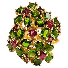 New African 8.70 Carat Emerald Green Garnet Sapphire 
Tsavorite Sterling Ring