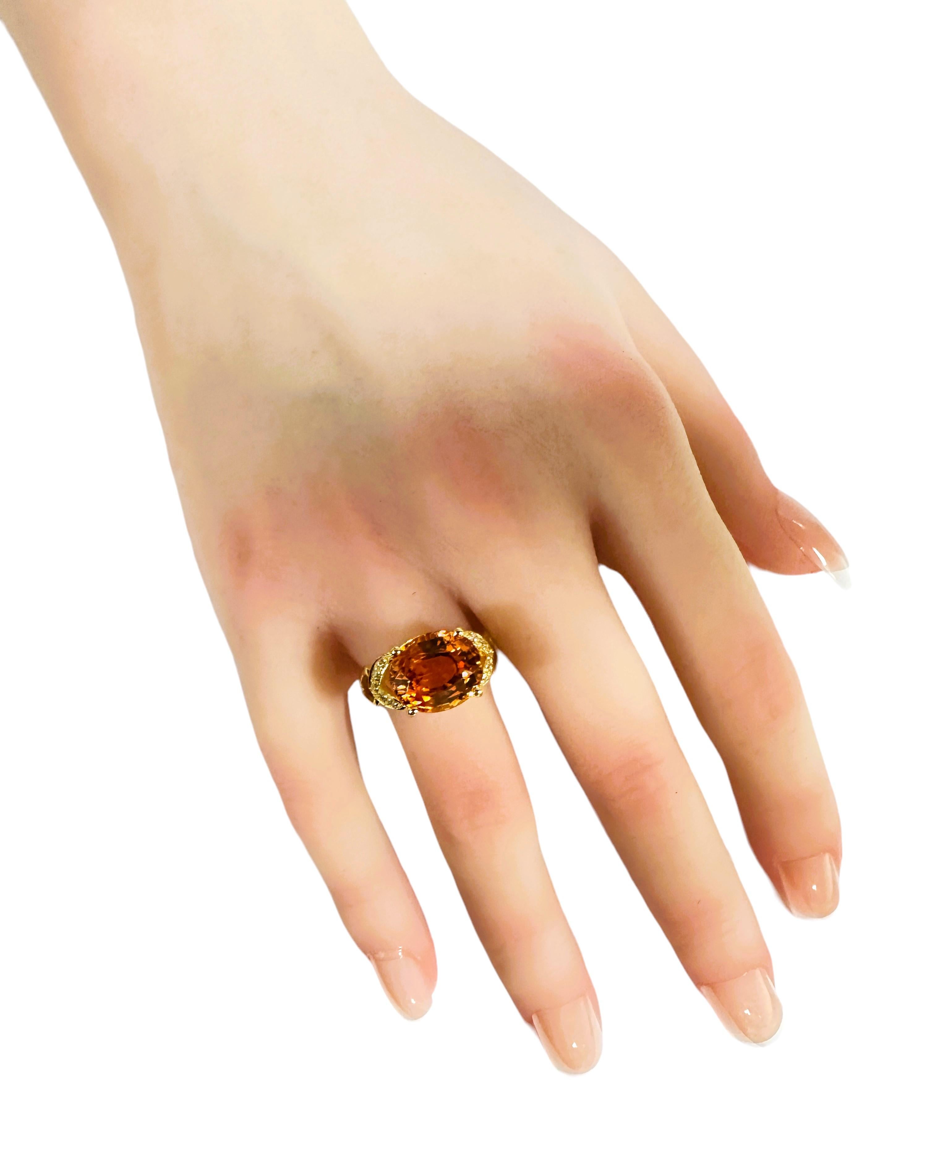 New African 9.10 ct IF Yellow Golden Sapphire Yellow Gold Plated Sterling Ring For Sale 1