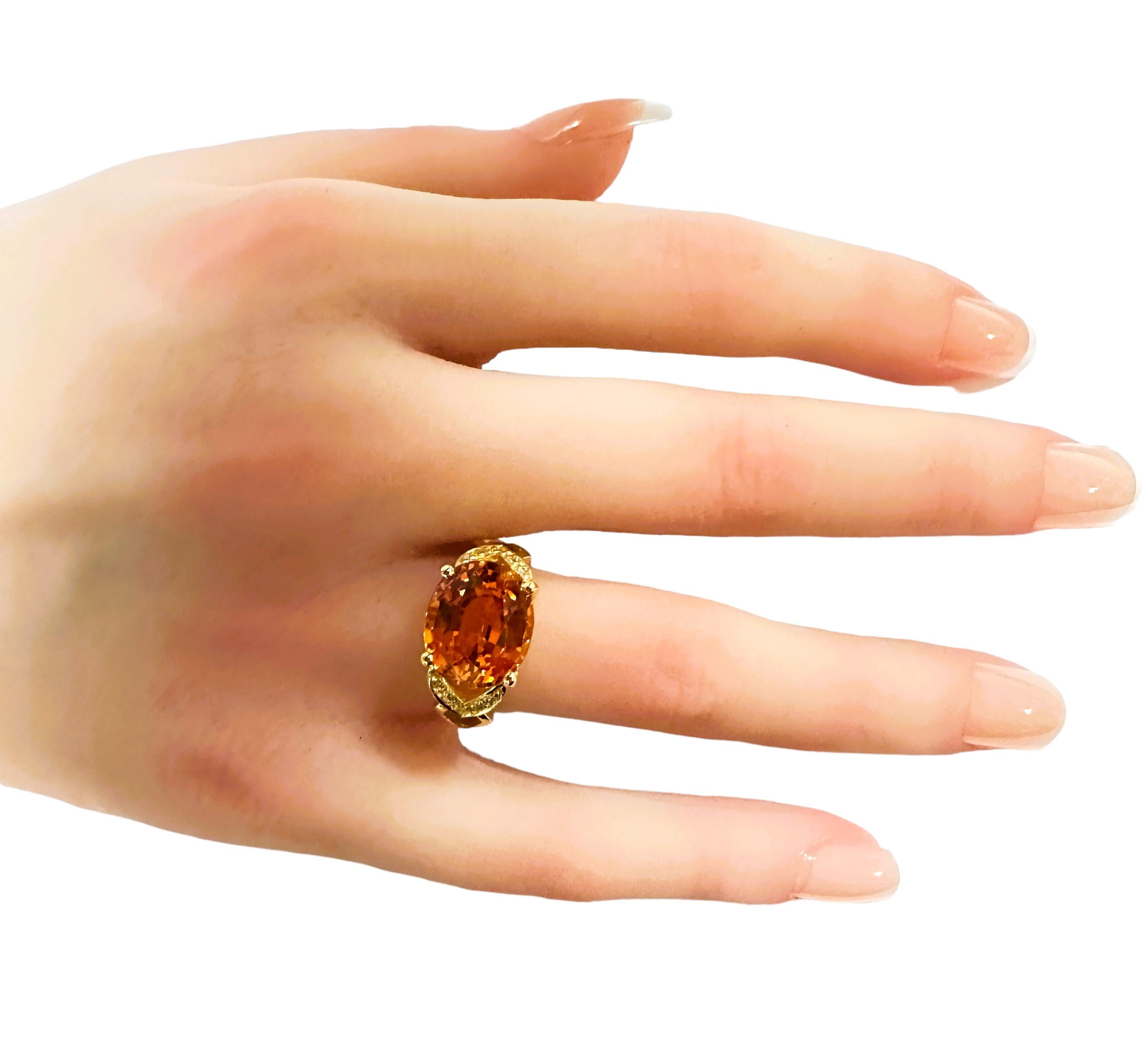 New African 9.10 ct IF Yellow Golden Sapphire Yellow Gold Plated Sterling Ring For Sale 2