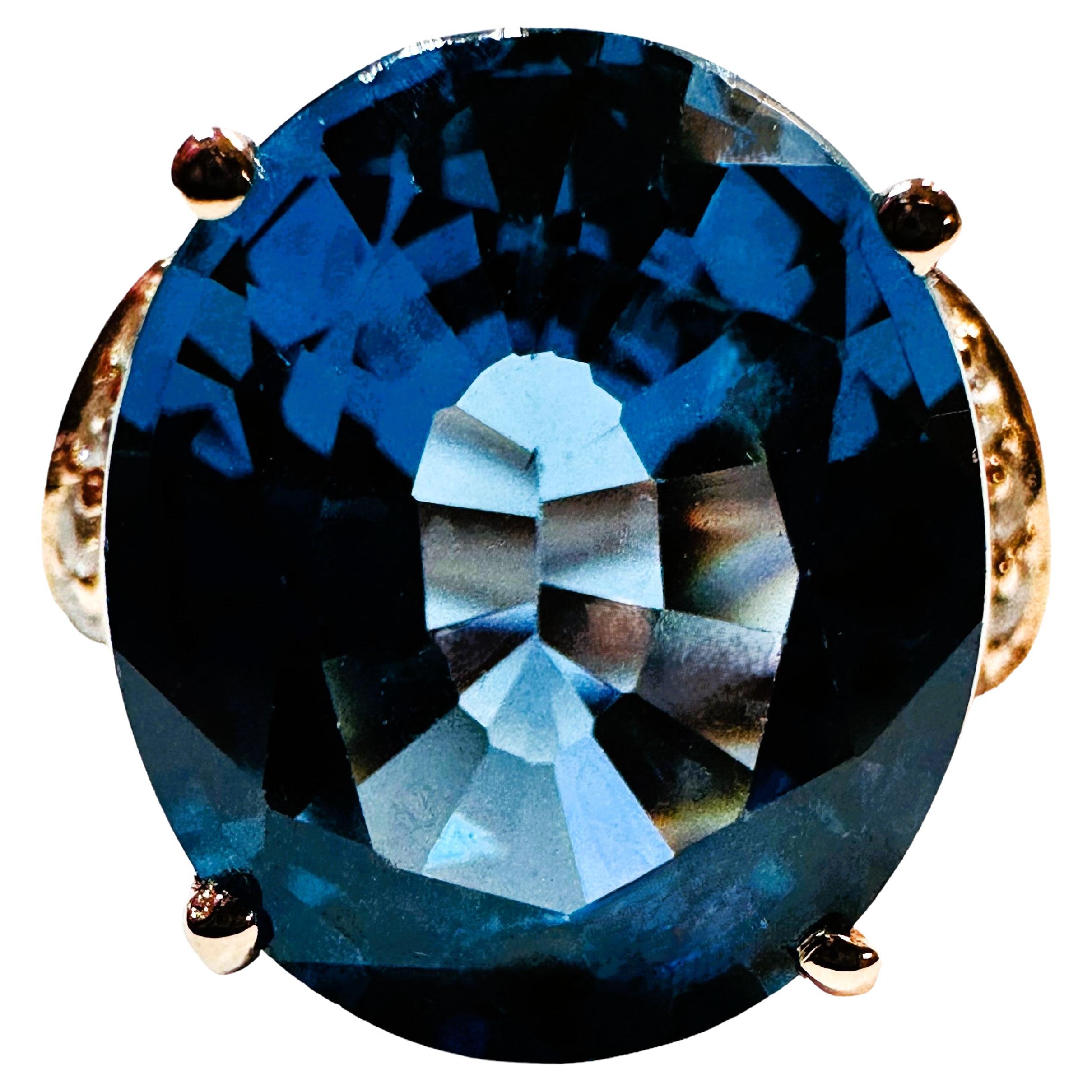New African 9.3 Ct London Blue Topaz & White Sapphire RGold Plated Sterling Ring