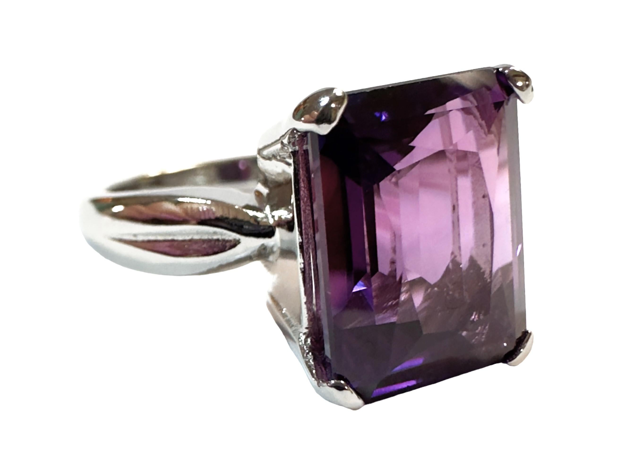 Afrikanischer 9,60 Karat blauer lila Saphir Sterling Ring Größe 6,5, neu Damen