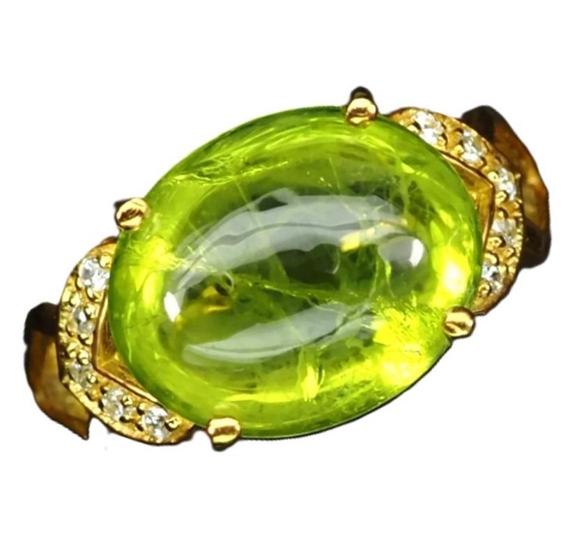New African 9,9 ct Greene & Greene & Greene e zaffiro placcato oro Anello in argento 1