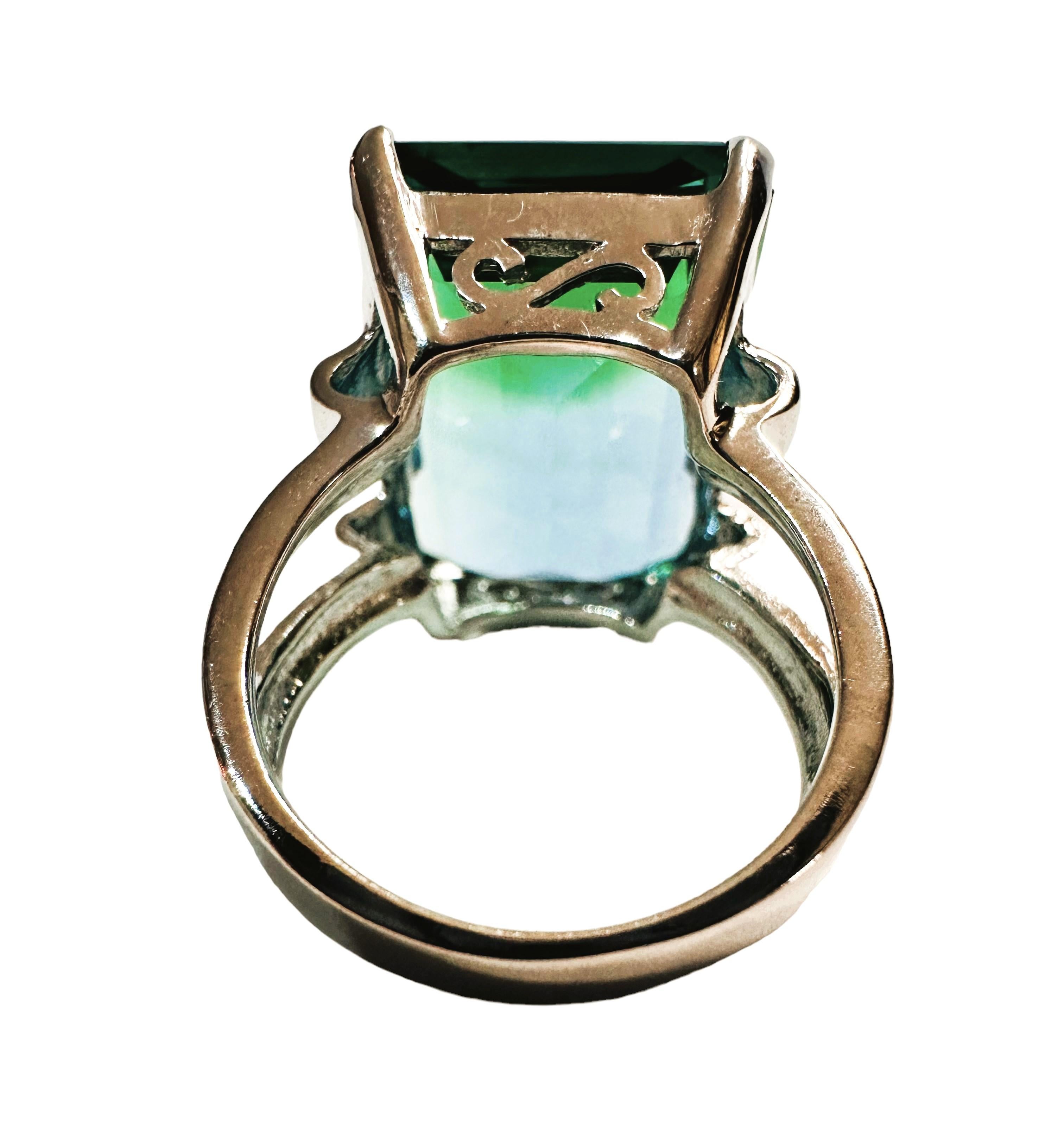Neue afrikanische Bi-Color 22,0 Karat Turmalin Sterling Ring Größe 7,25 1