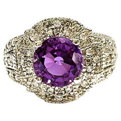 New African Changing Blue Purple 
White Sapphire Sterling Ring