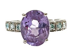 New African Color Changing Purple & Blue Spinel & Blue Sapphire Sterling Ring