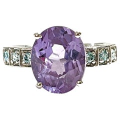 New African Color Changing Purple & Blue Spinel & Blue Sapphire Sterling Ring