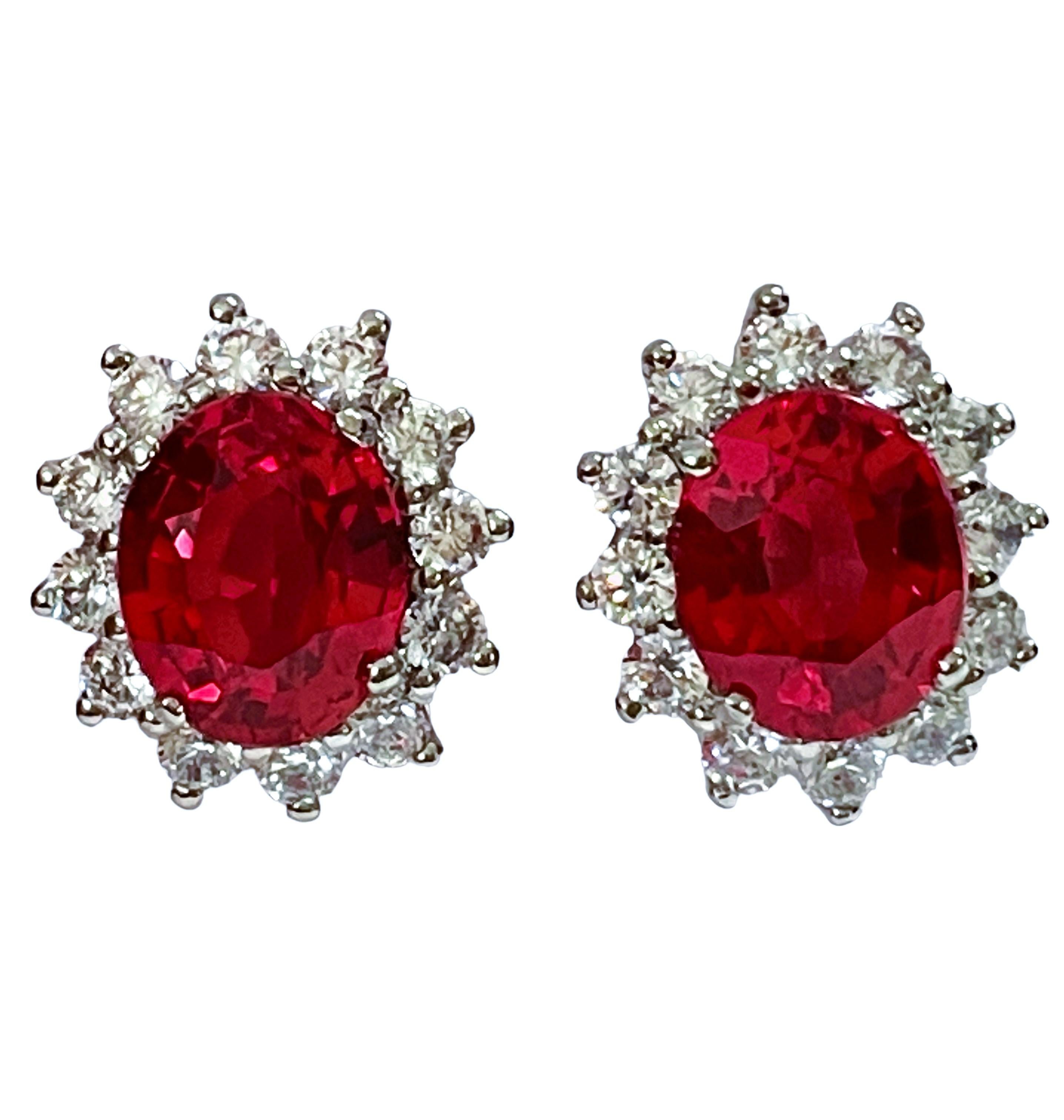 New African IF 12.7 Carat Padparadscha & White Sapphire Sterling Earrings In New Condition In Eagan, MN