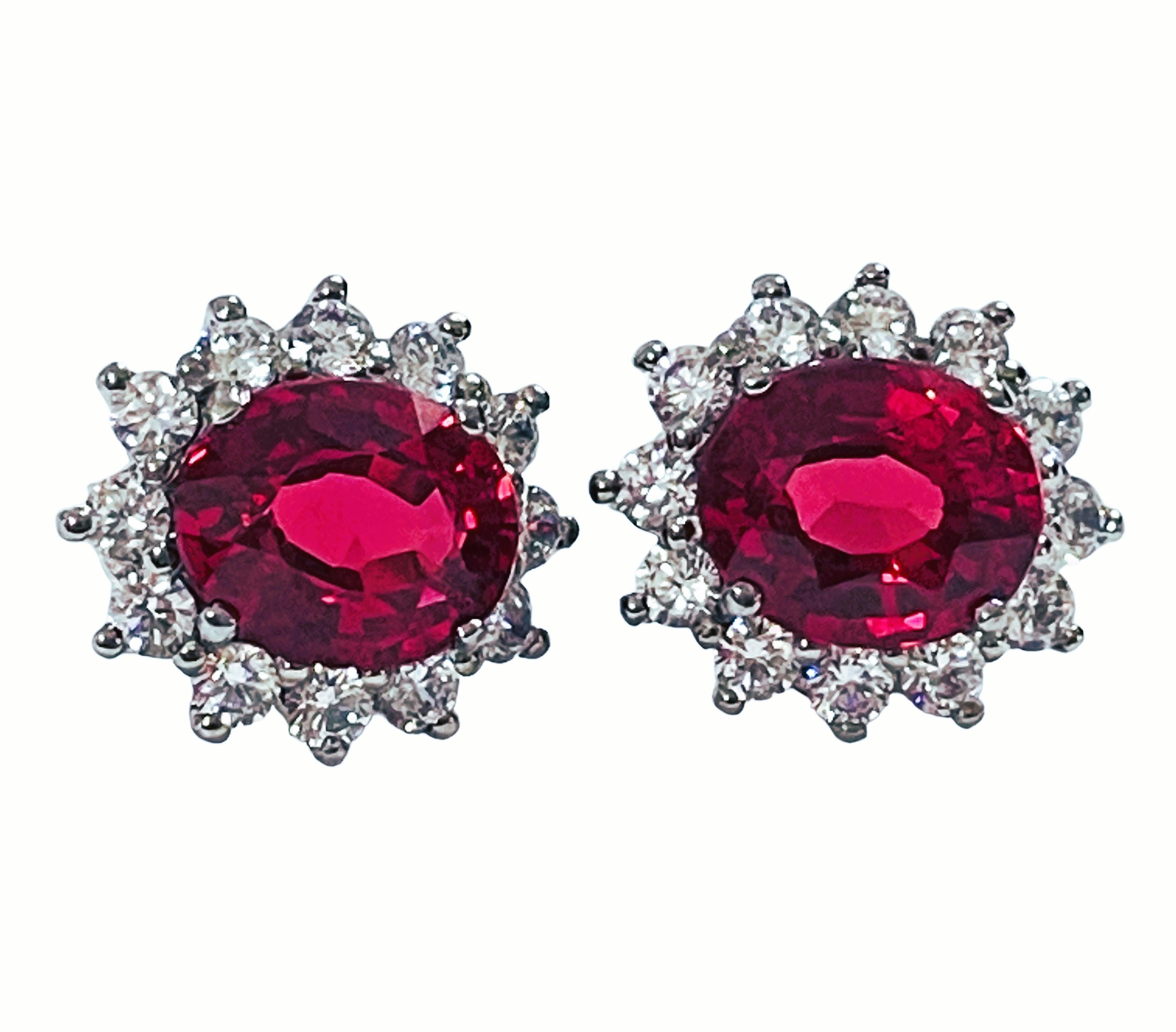Women's New African IF 12.7 Carat Padparadscha & White Sapphire Sterling Earrings