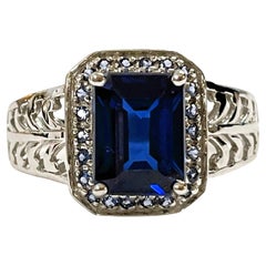 New African If 2.1 Carat Kashmir Blue and Royal Blue Sapphire Sterling Ring