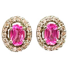 New African IF 2.4 Carat Pink Sapphire Sterling Earrings