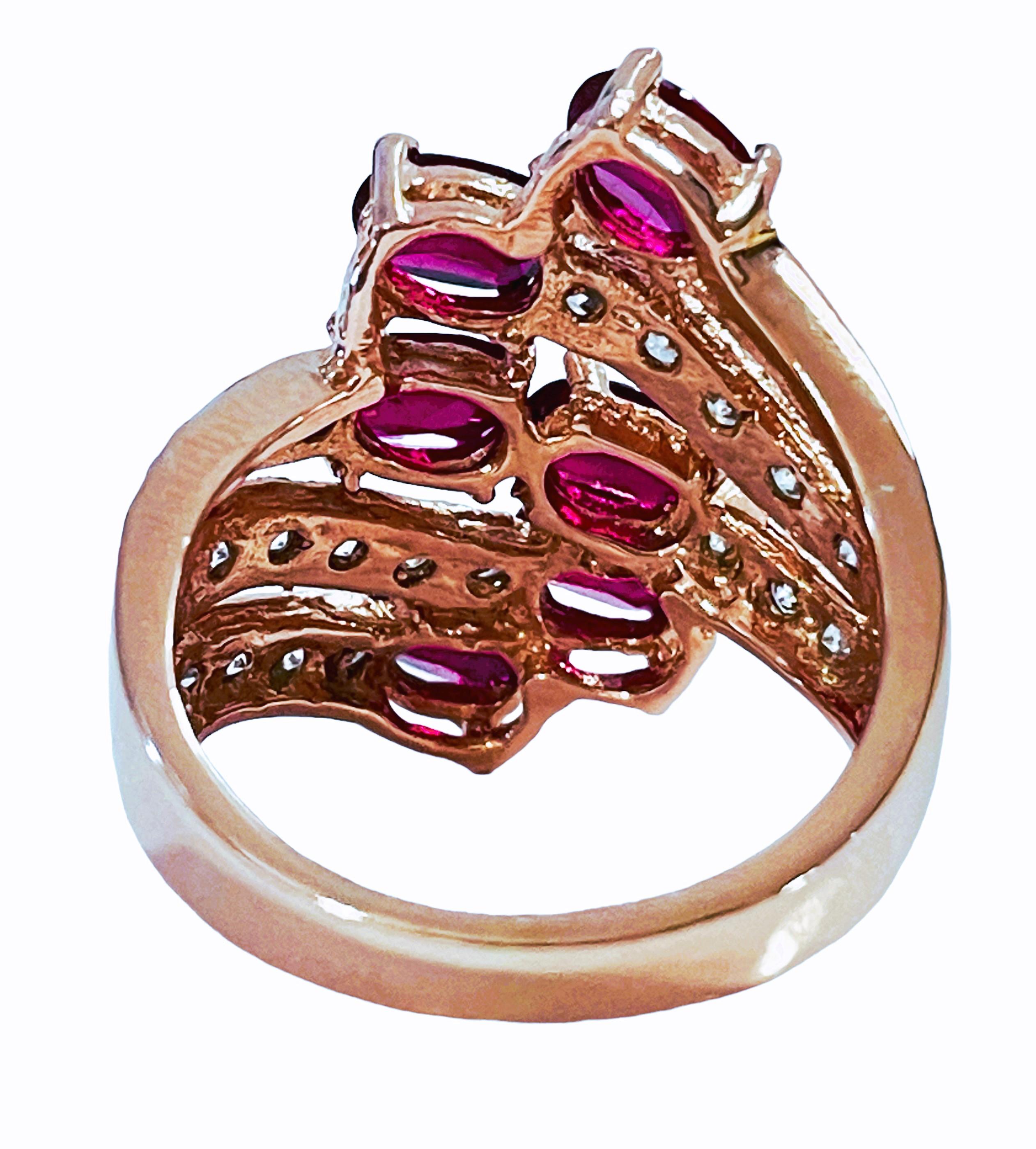 Emerald Cut New African IF 3.40 Ct Pink Tourmaline & Sapphire Rose Gold Plated Sterling Ring