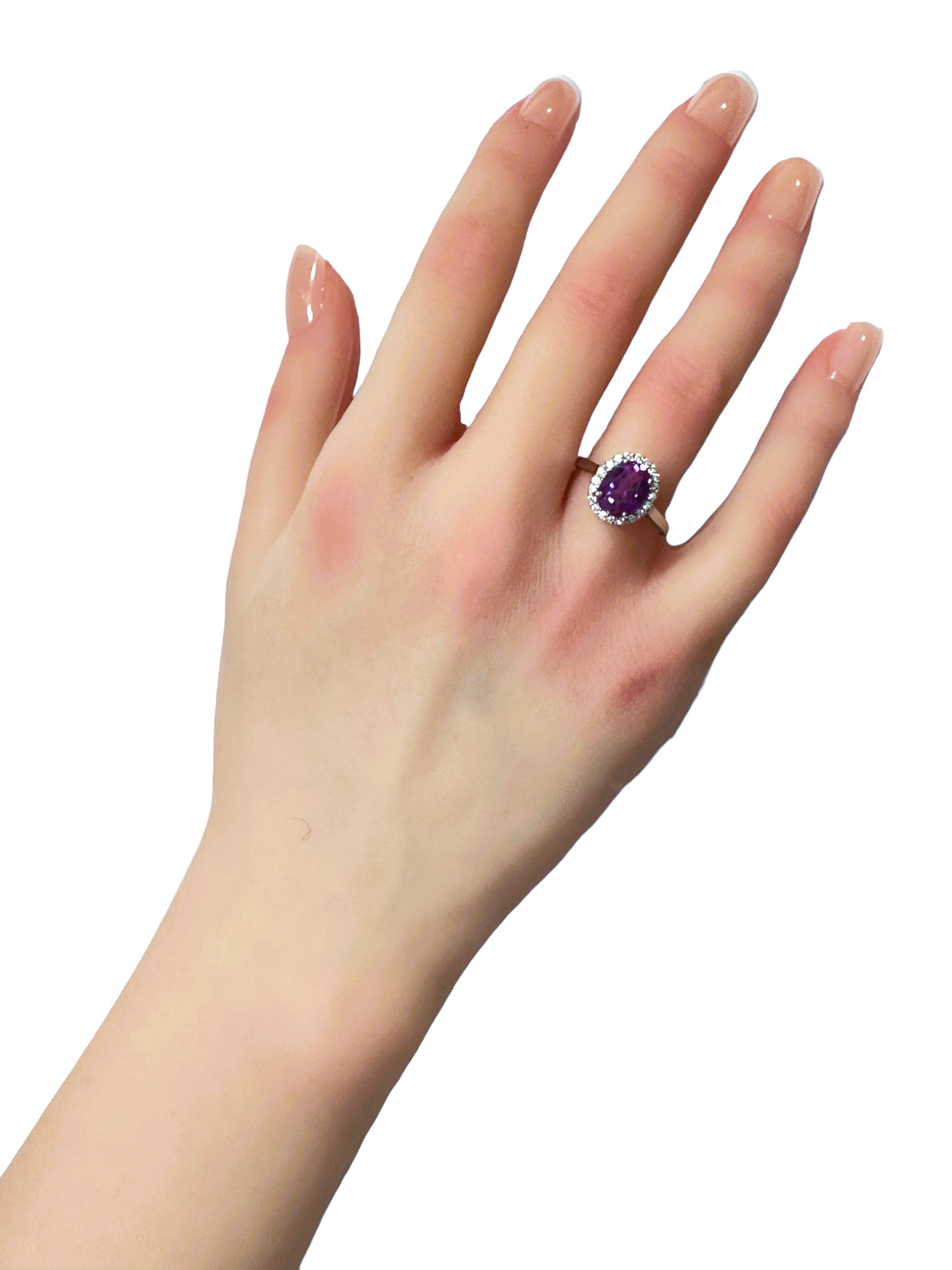New African IF 3.60 Ct Blue Purple Sapphire & White Sapphire Sterling Ring In New Condition For Sale In Eagan, MN