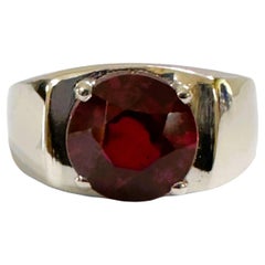 New African IF 3.87 ct Red Ruby Sterling Ring Size 8