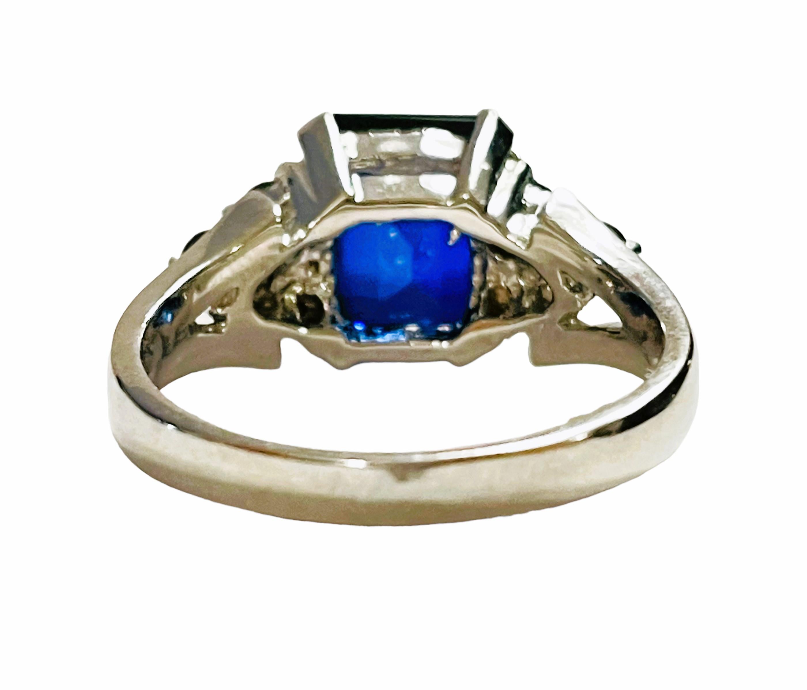 New African IF 3.90 Ct Kashmir Blue Sapphire Sterling Ring In New Condition In Eagan, MN