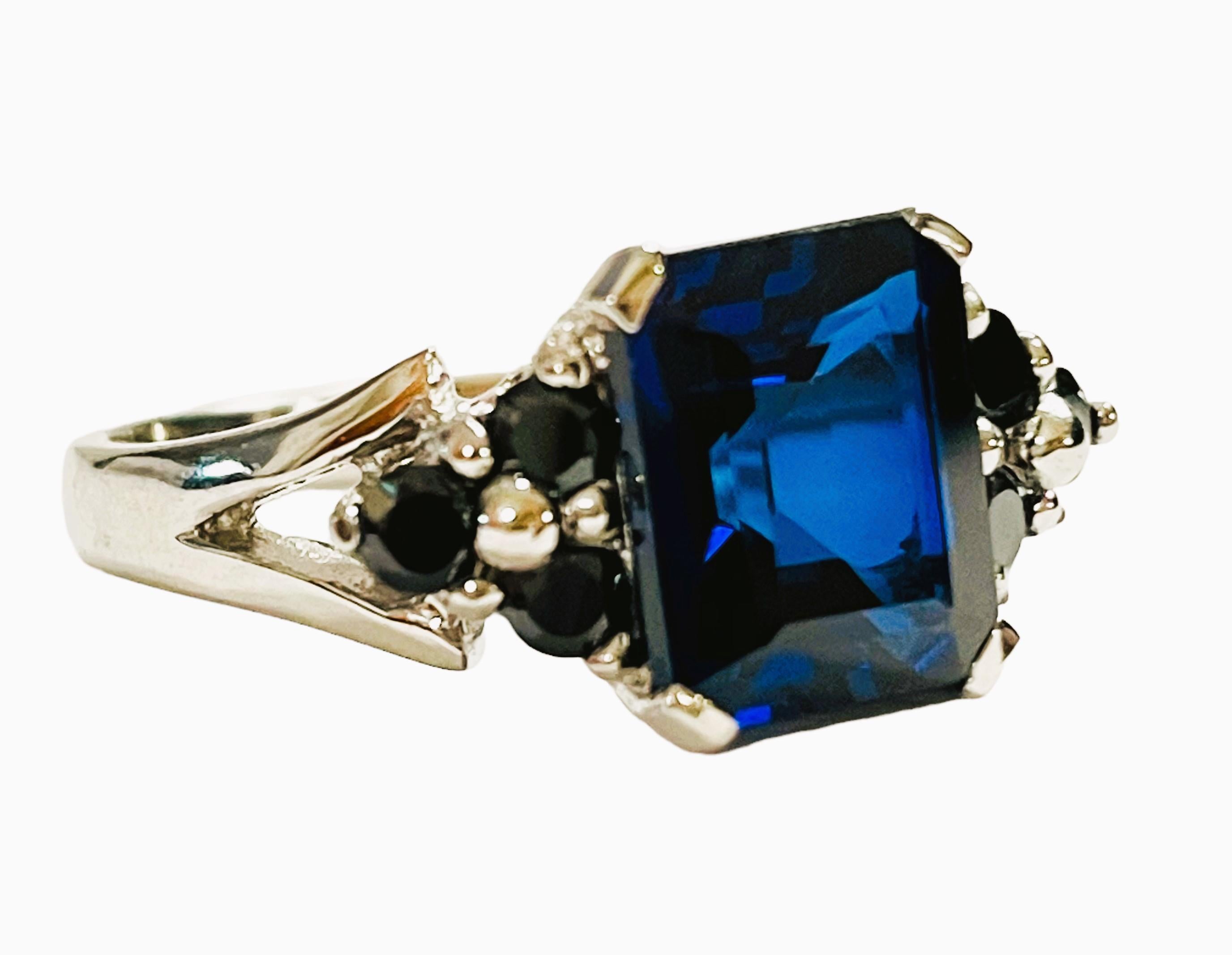 New African IF 3.90 Ct Kashmir Blue Sapphire Sterling Ring 1