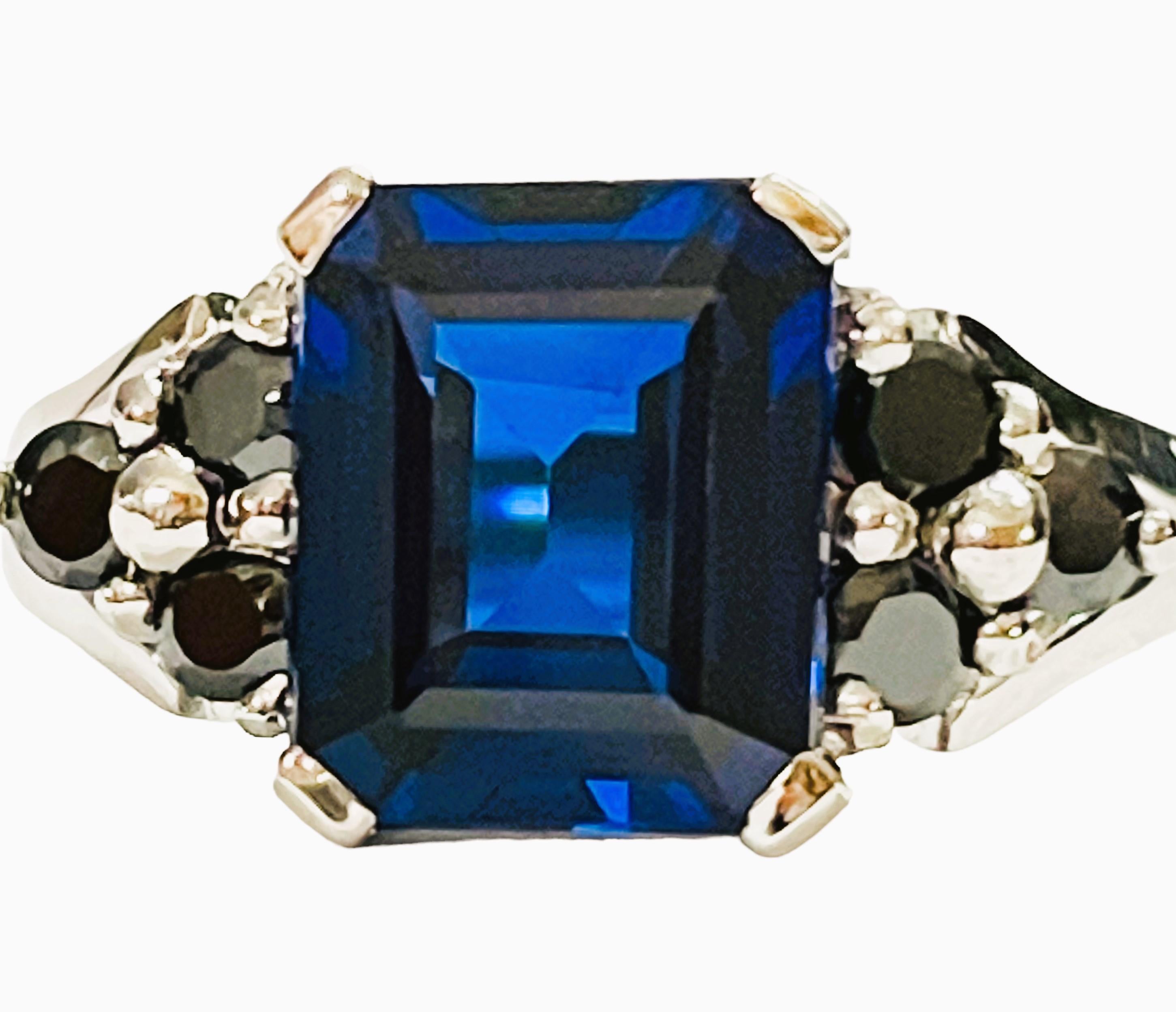 New African IF 3.90 Ct Kashmir Blue Sapphire Sterling Ring 2