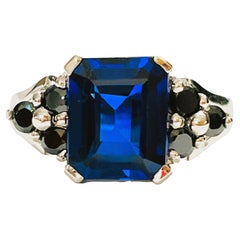New African IF 3.90 Ct Kashmir Blue Sapphire Sterling Ring