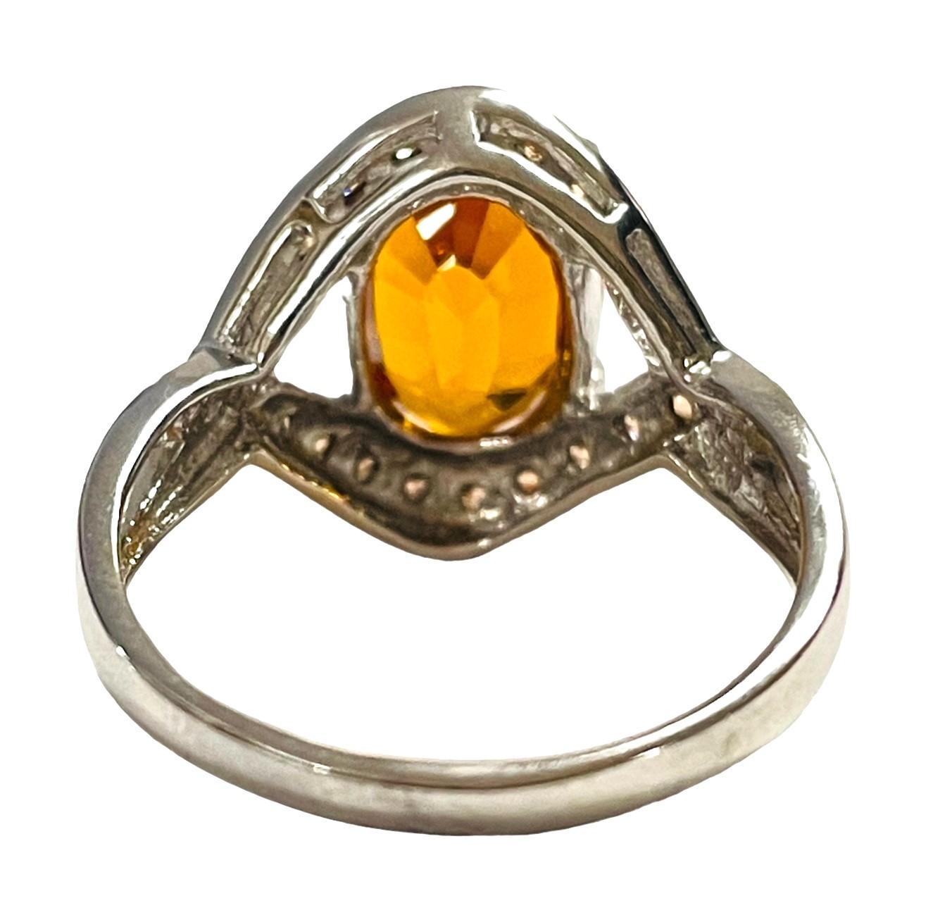 New African If 4.20 Ct Yellow Orange Sapphire & Champagne Sapphire Sterling Ring In New Condition In Eagan, MN