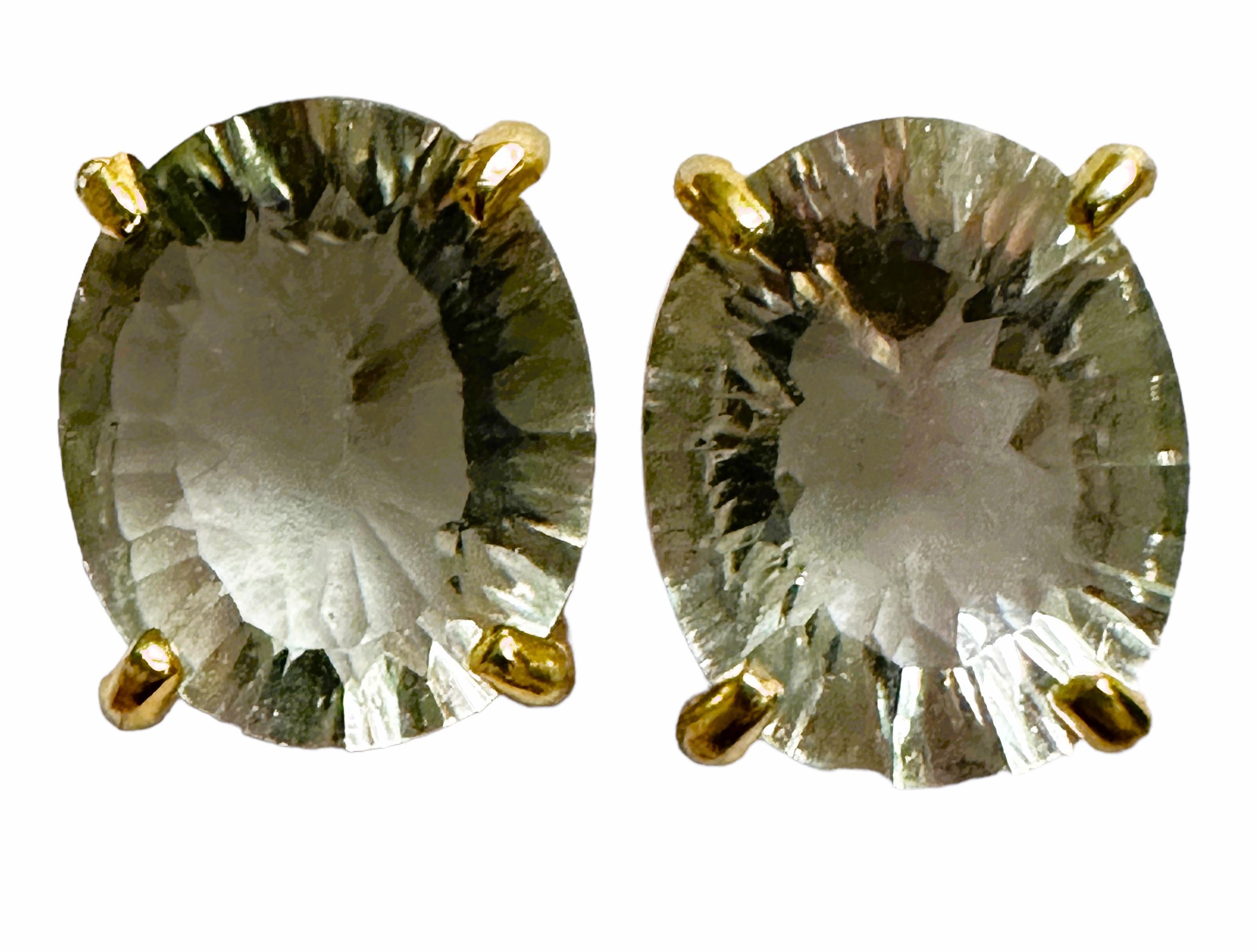 Art déco Boucles d'oreilles africaines neuves en argent sterling avec améthyste verte et saphir de 4.48 carats, IF en vente