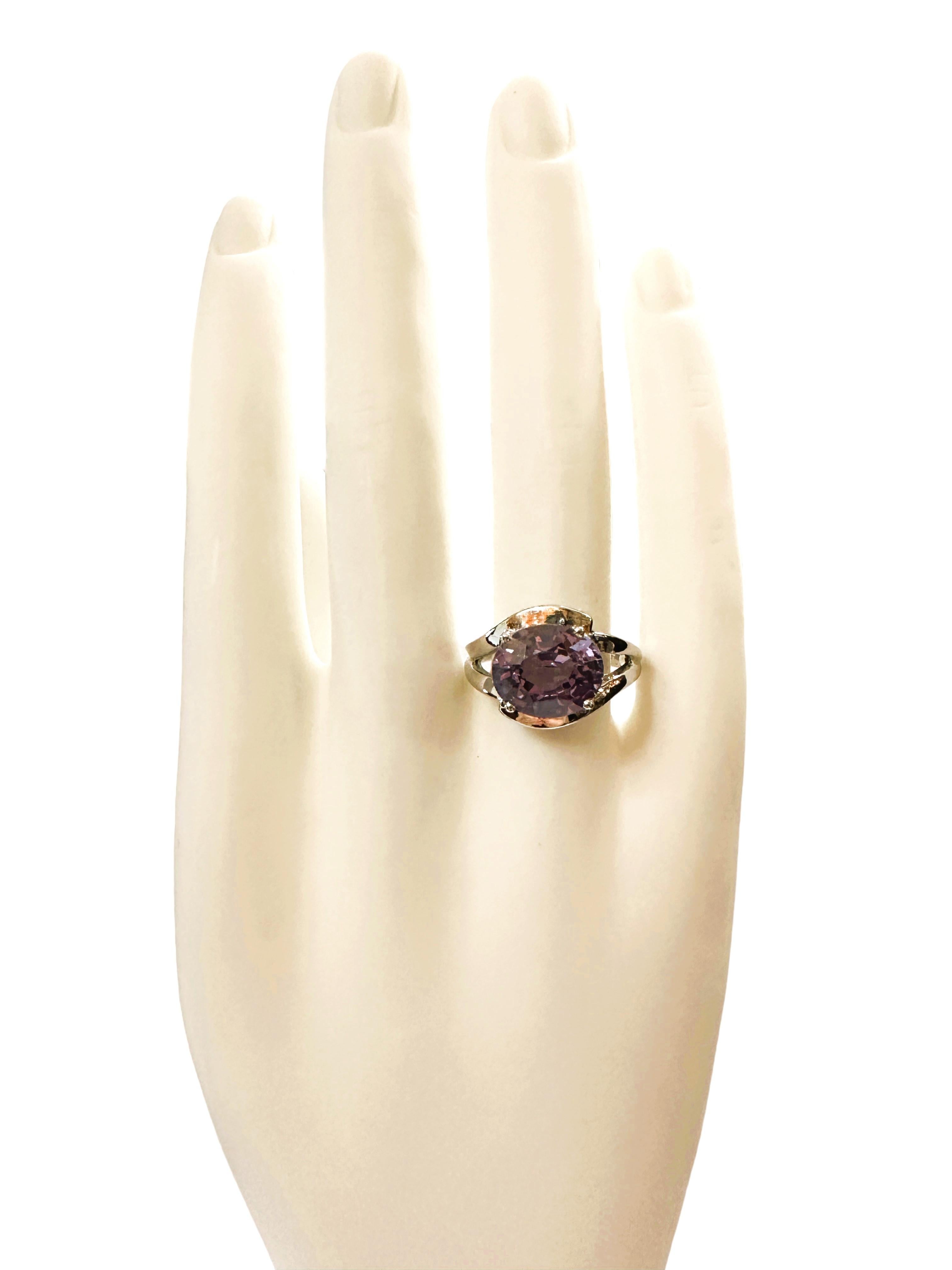 New African IF 4.50 Ct Blue Purple & White Sapphire Sterling Ring In New Condition In Eagan, MN